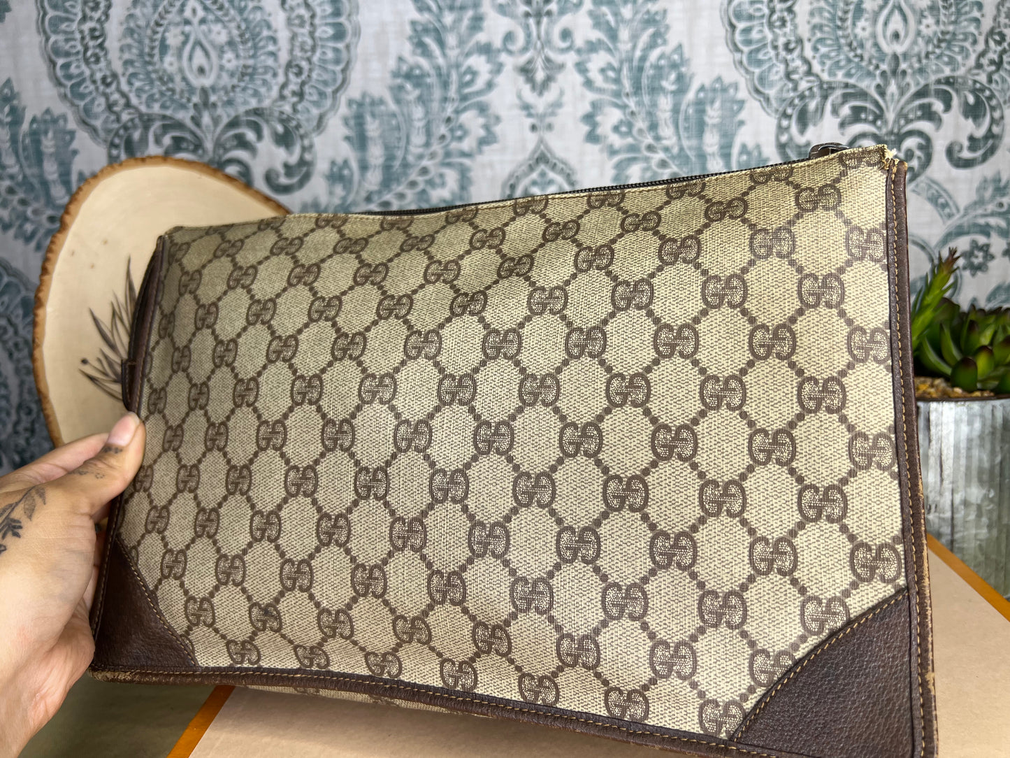 Gucci Vintage Brown Clutch
