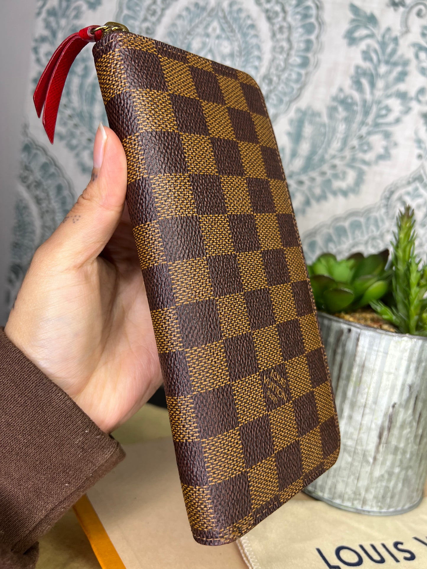 Louis Vuitton Clemence Damier Ebene Wallet