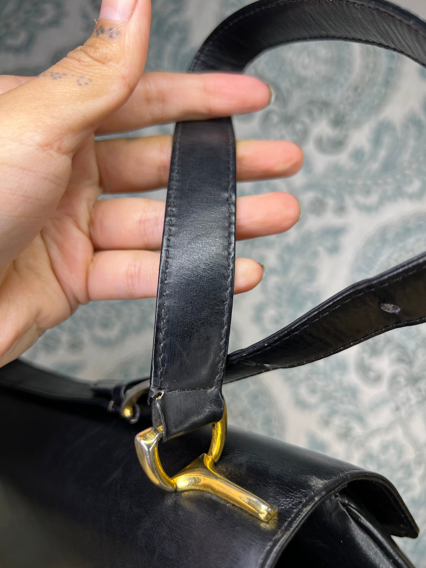 Gucci Vintage Horsebit Black Shoulder Bag