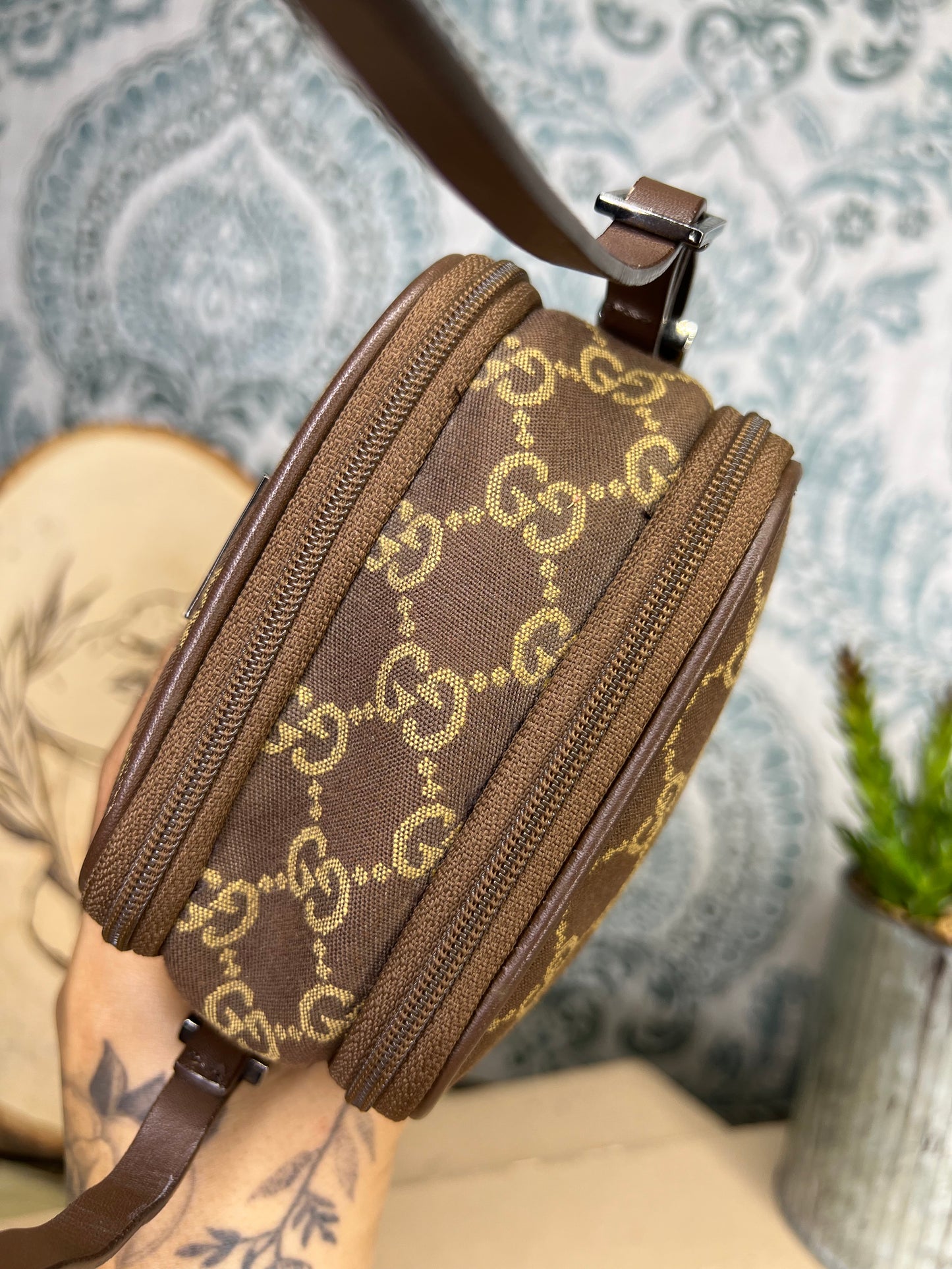 Gucci Brown Canvas Pochette