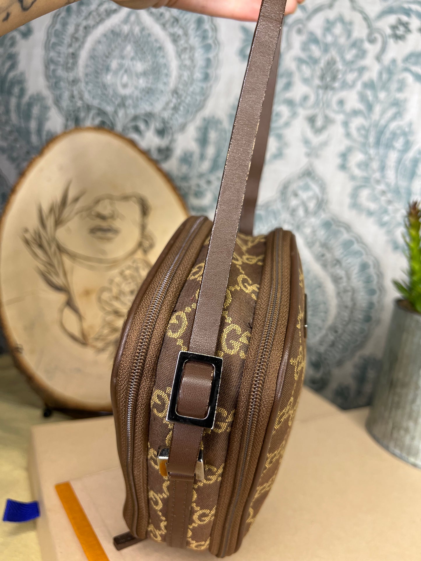 Gucci Brown Canvas Pochette