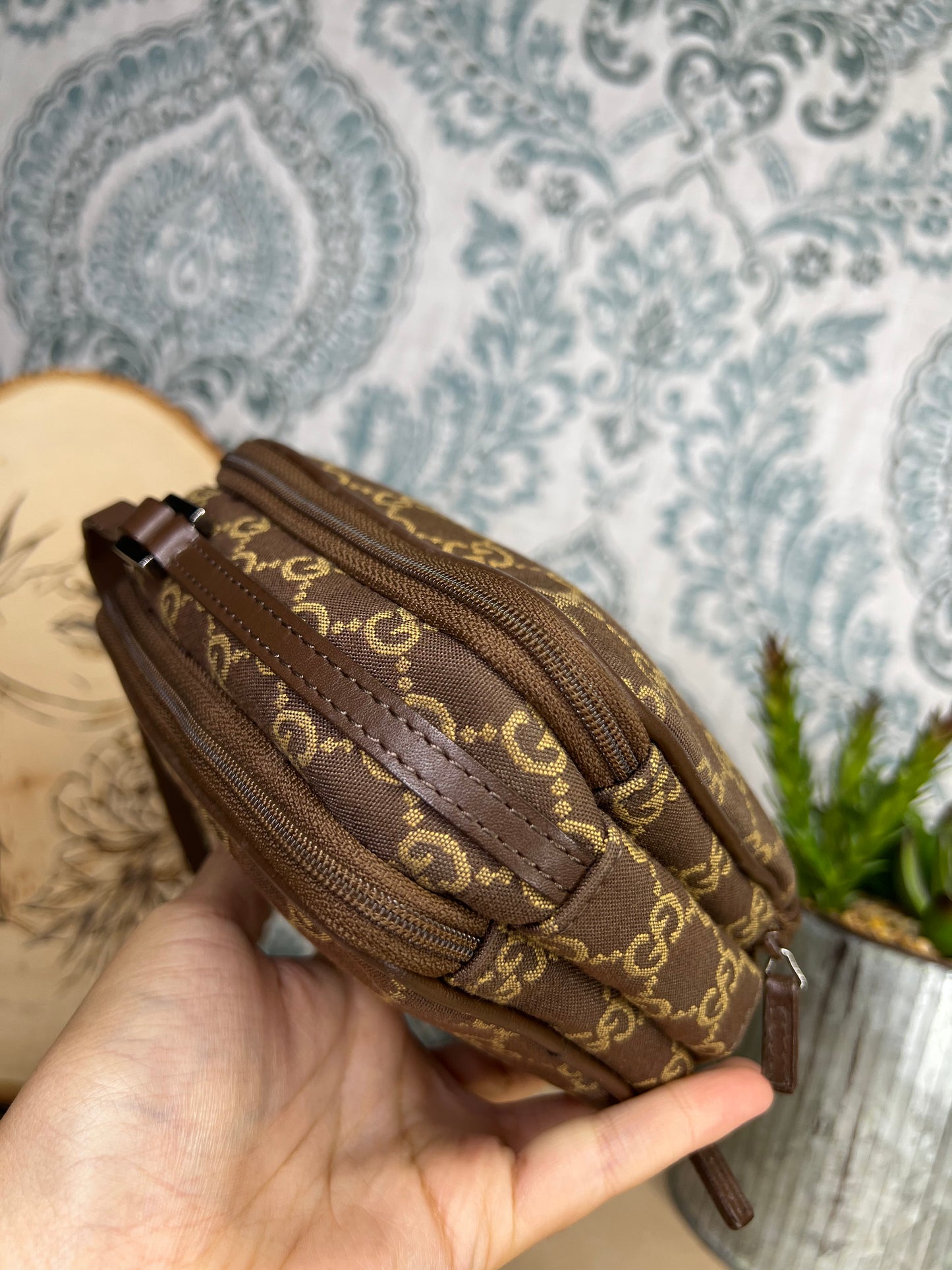 Gucci Brown Canvas Pochette