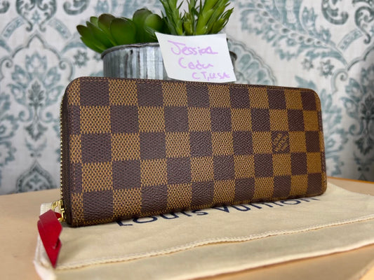 Louis Vuitton Clemence Damier Ebene Wallet