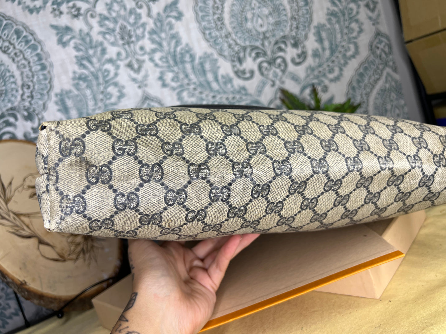 Navy Gucci Supreme Tote