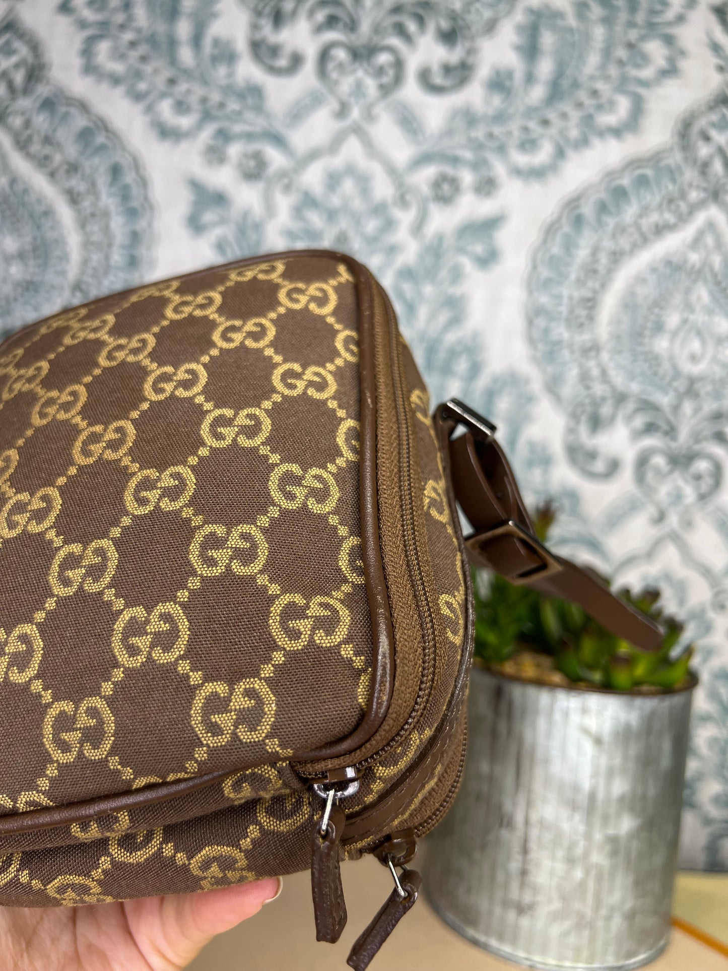 Gucci Brown Canvas Pochette