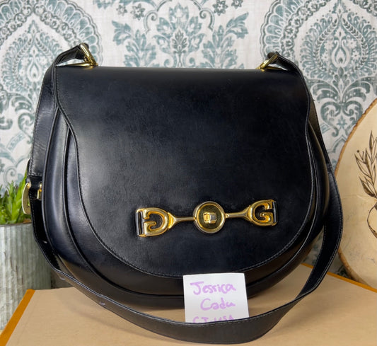 Gucci Vintage Horsebit Black Shoulder Bag