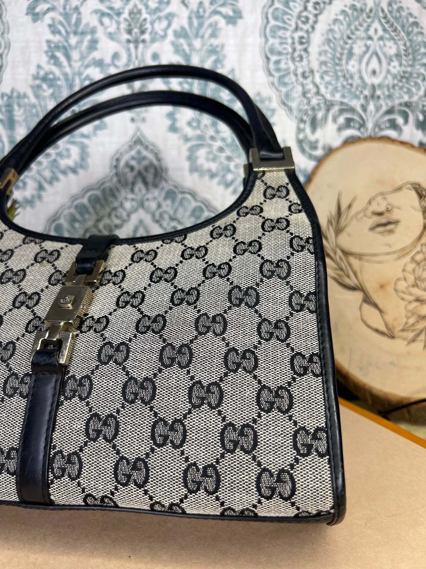 Gucci Jackie Navy Blue Handbag