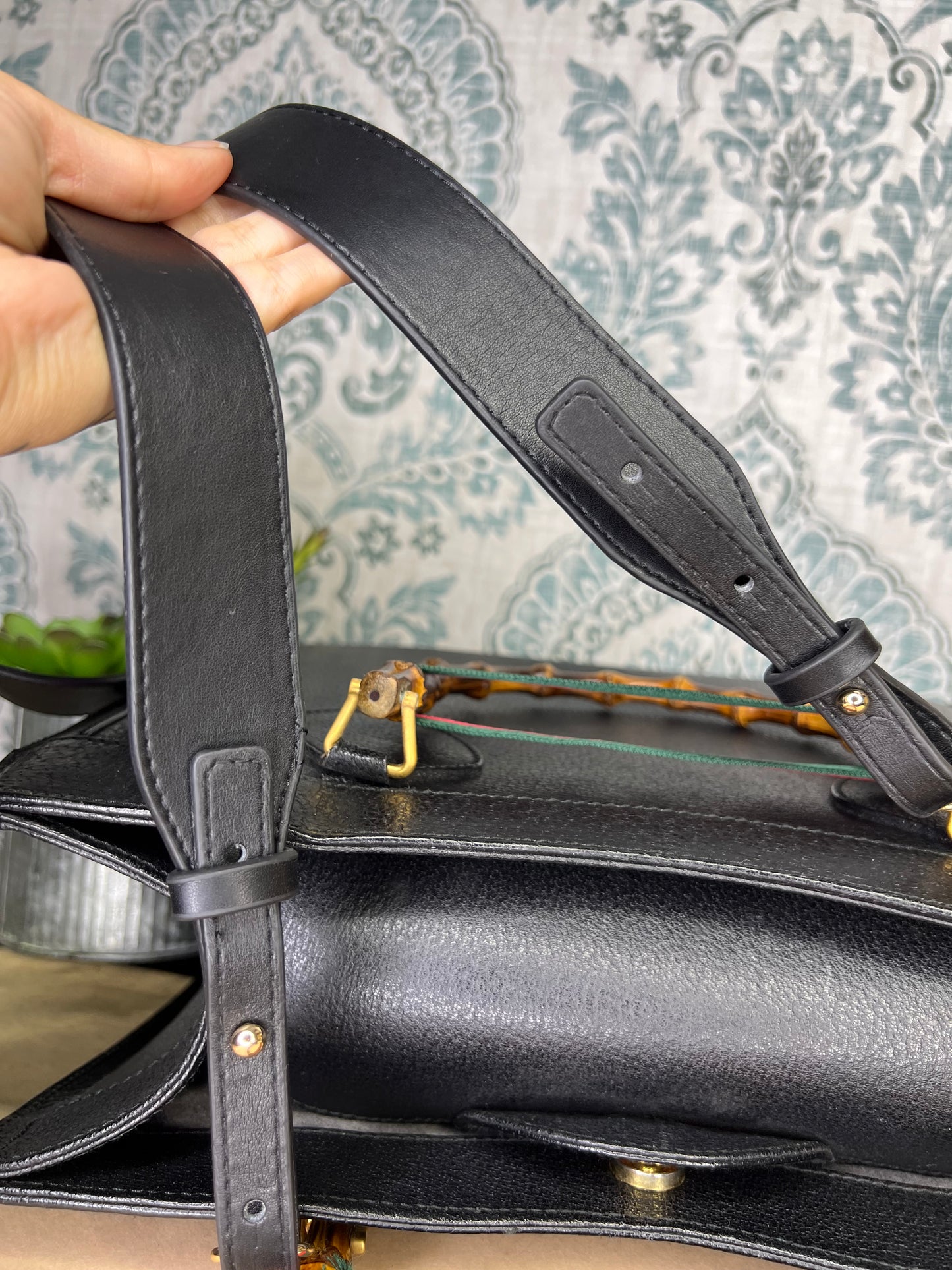 Gucci Vintage Black Diana Tote