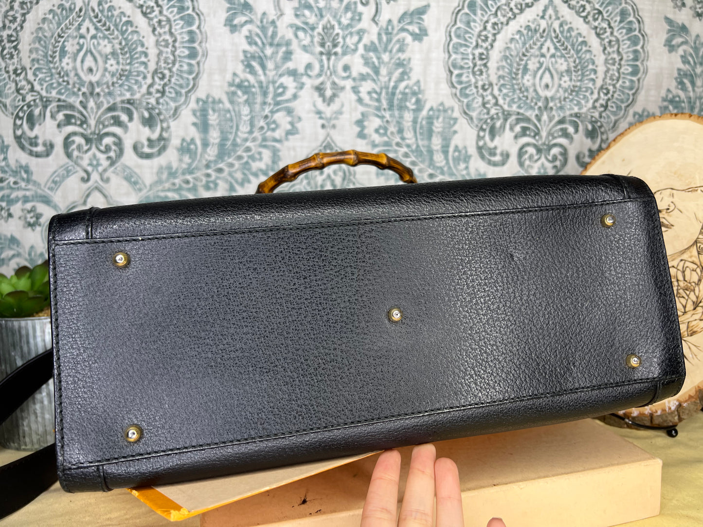 Gucci Vintage Black Diana Tote