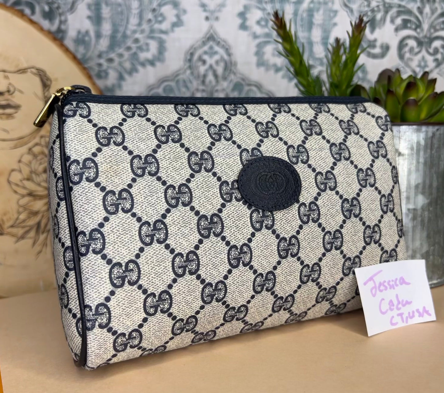 Gucci Navy Vintage Clutch