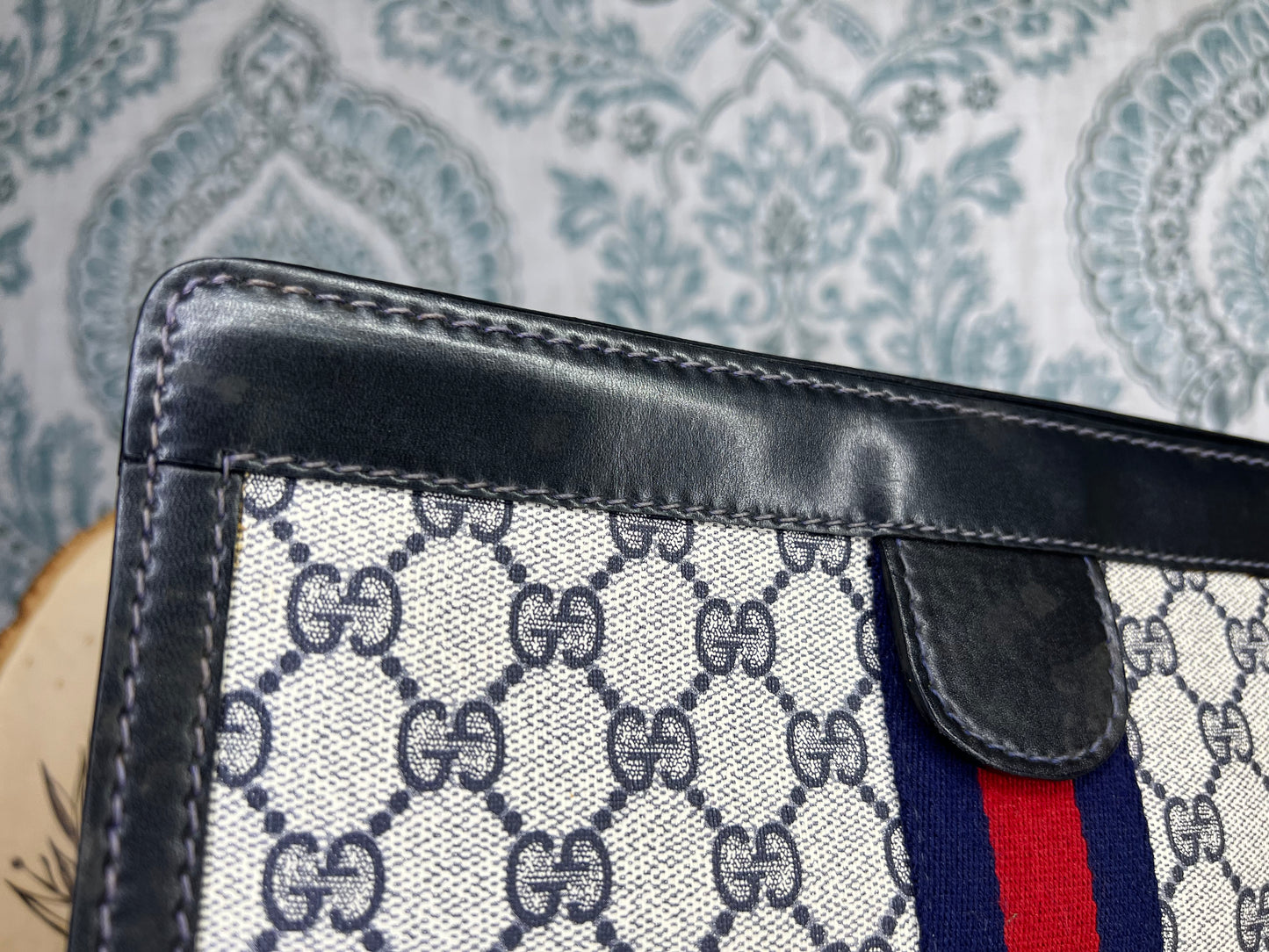 Gucci Parfum Navy Sherry Line Clutch