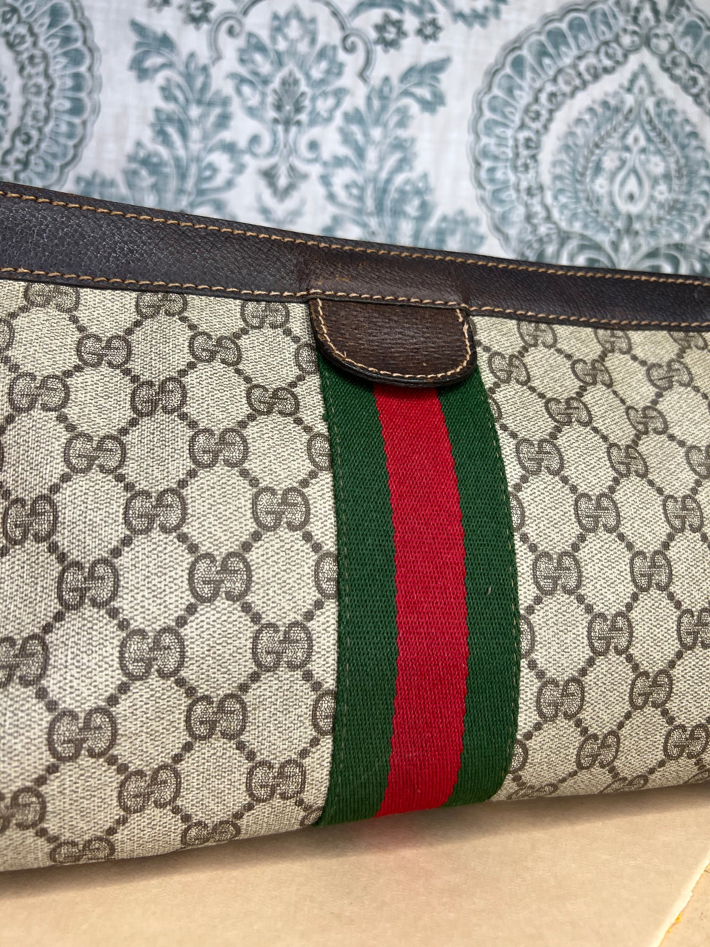 Gucci Supreme Brown Sherry Line Clutch #2