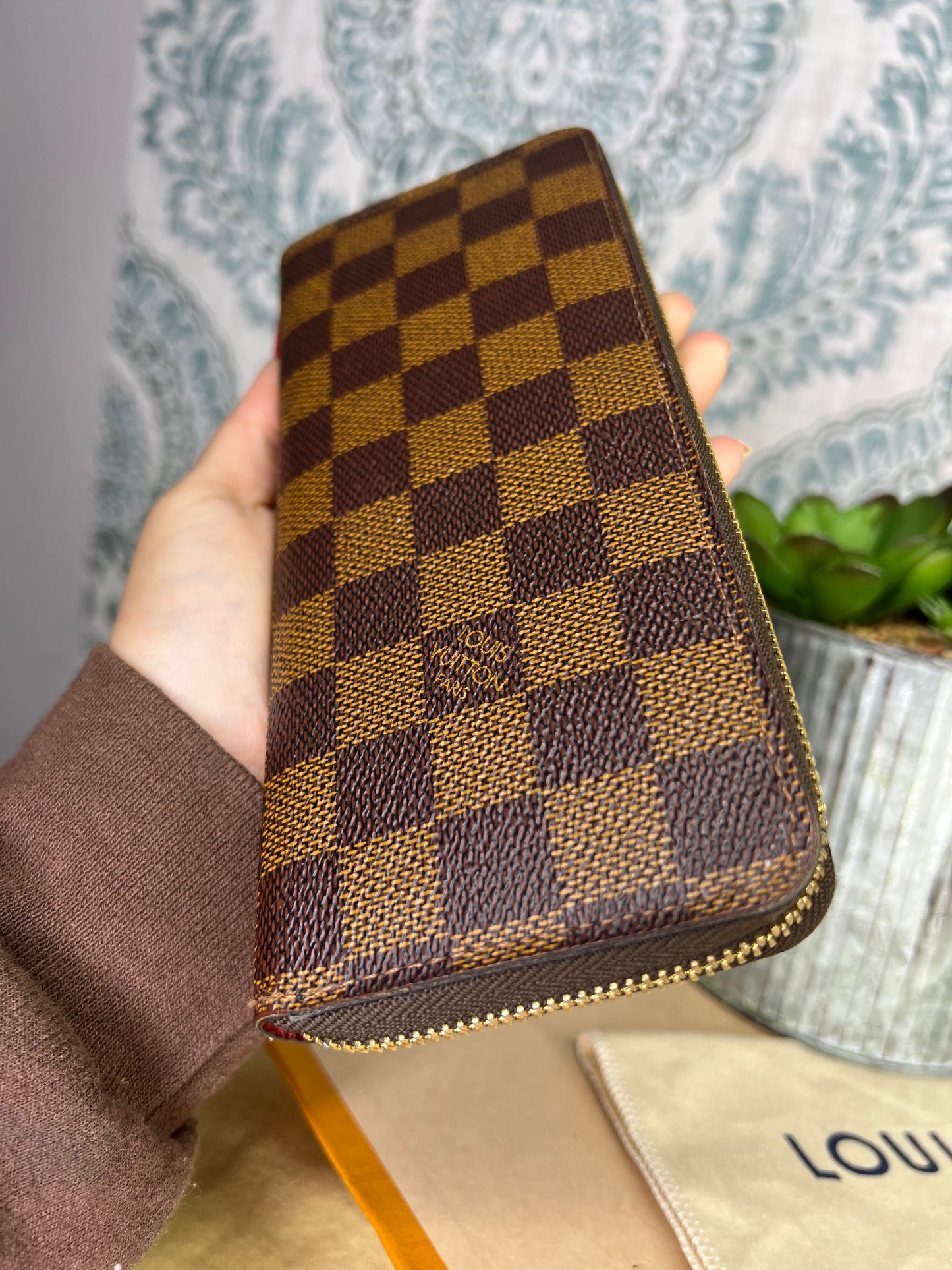 Louis Vuitton Clemence Damier Ebene Wallet