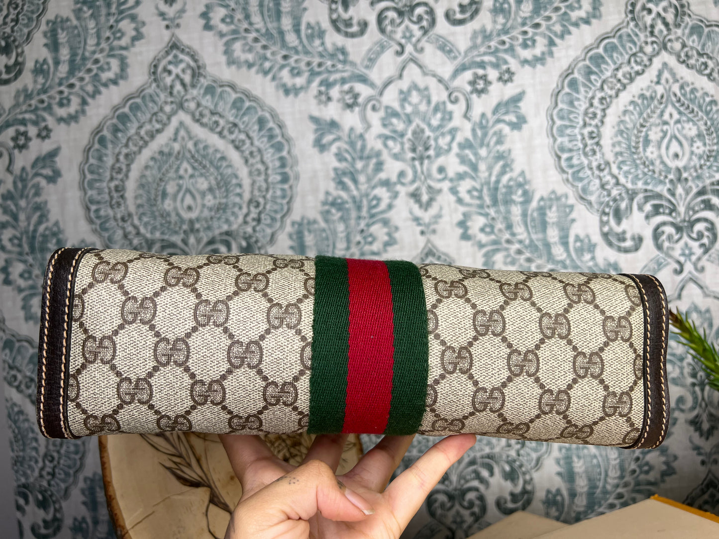 Gucci Supreme Brown Sherry Line Clutch #1