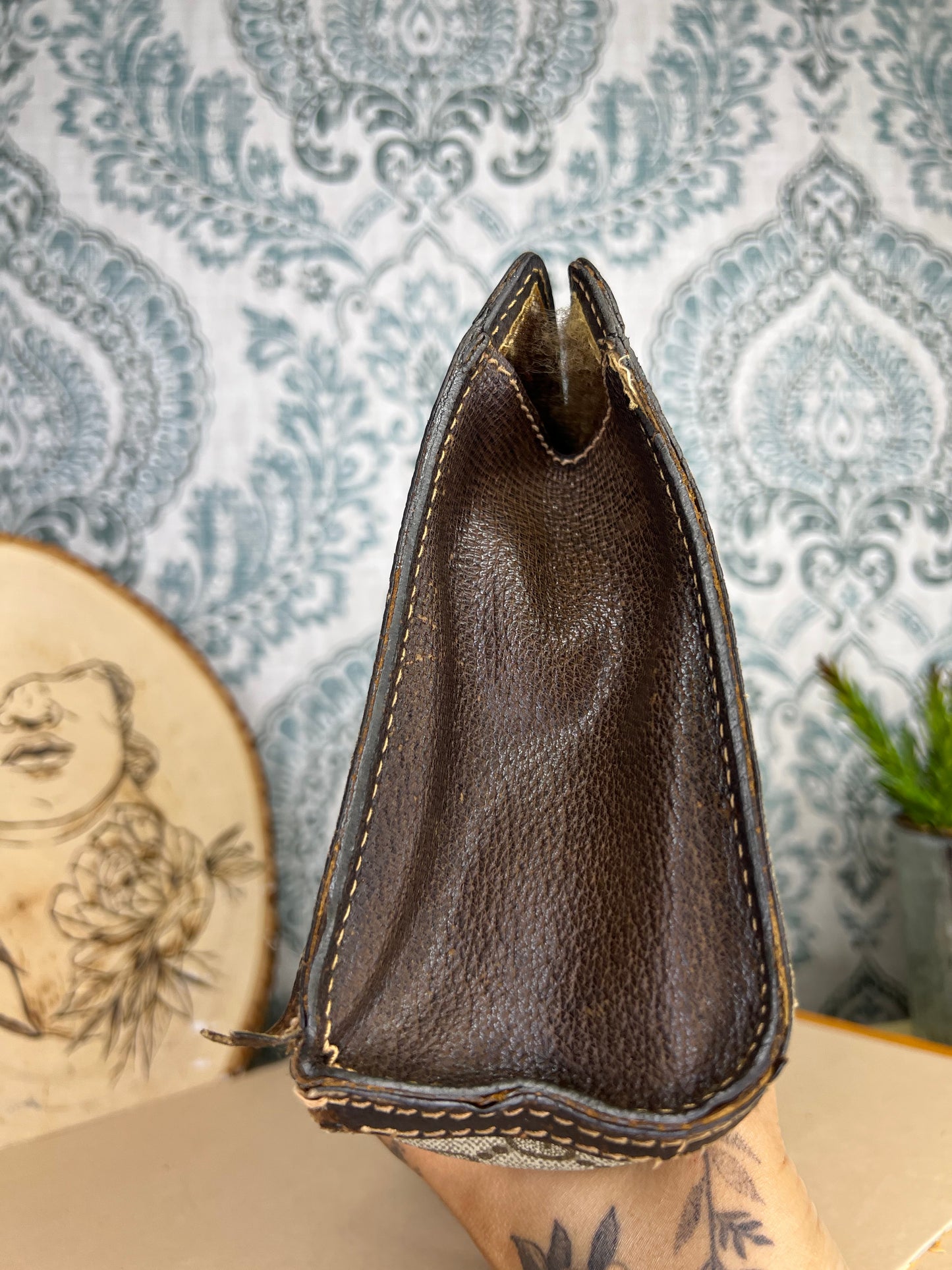 Gucci Supreme Brown Sherry Line Clutch #2
