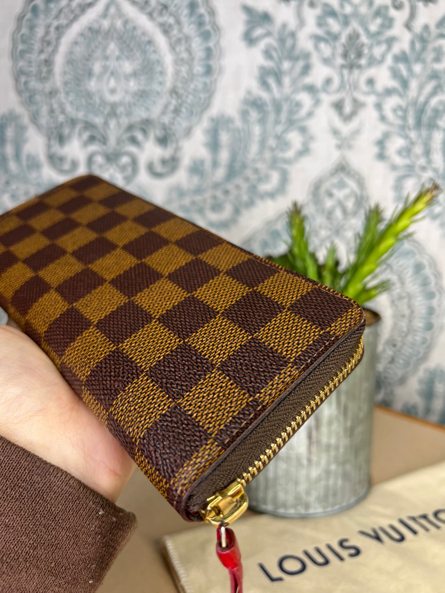 Louis Vuitton Clemence Damier Ebene Wallet