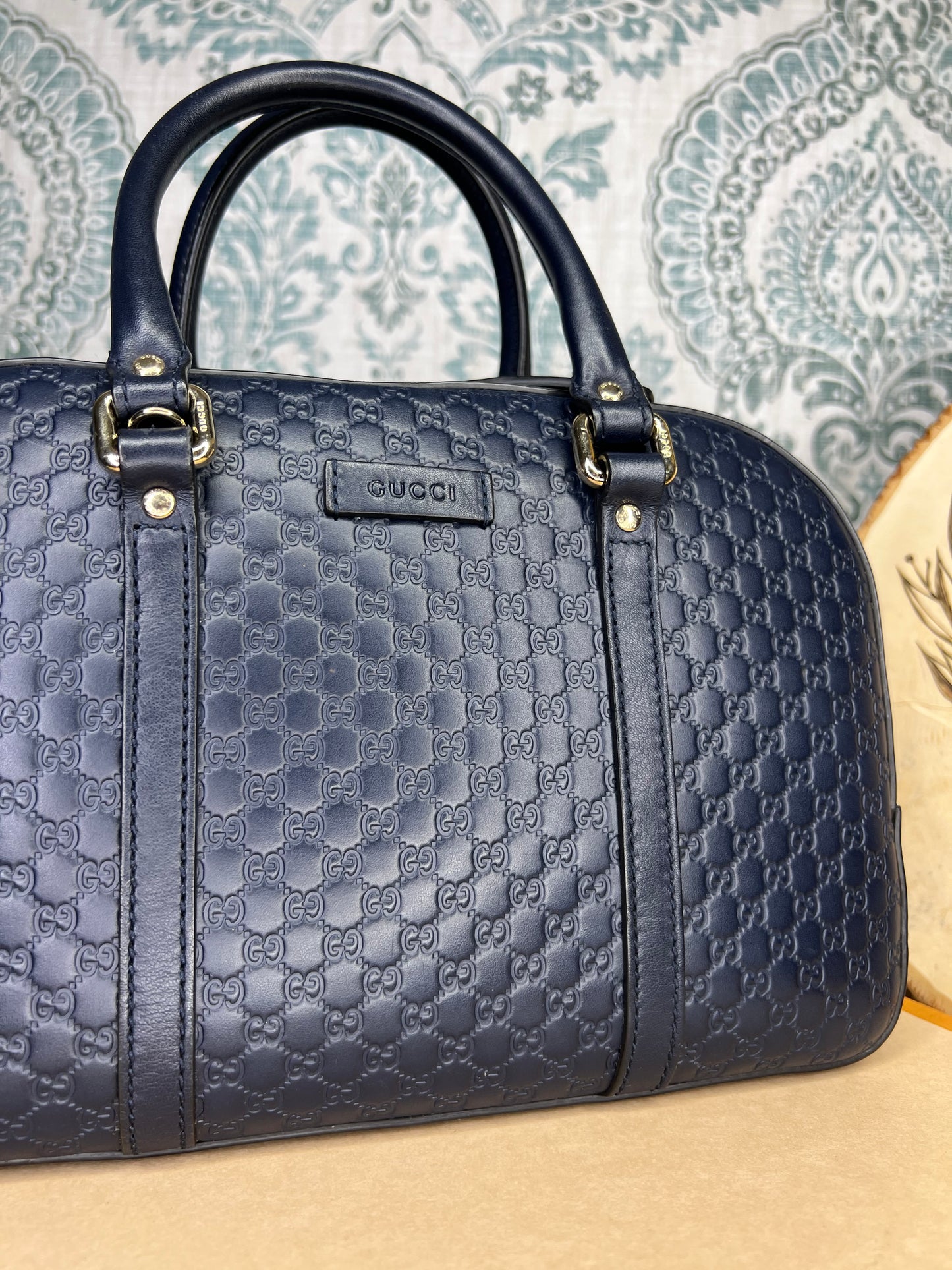 Gucci Navy Blue Microguccissima Bag