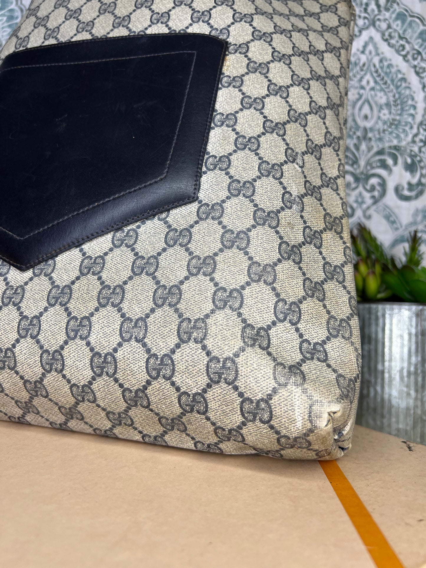 Navy Gucci Supreme Tote