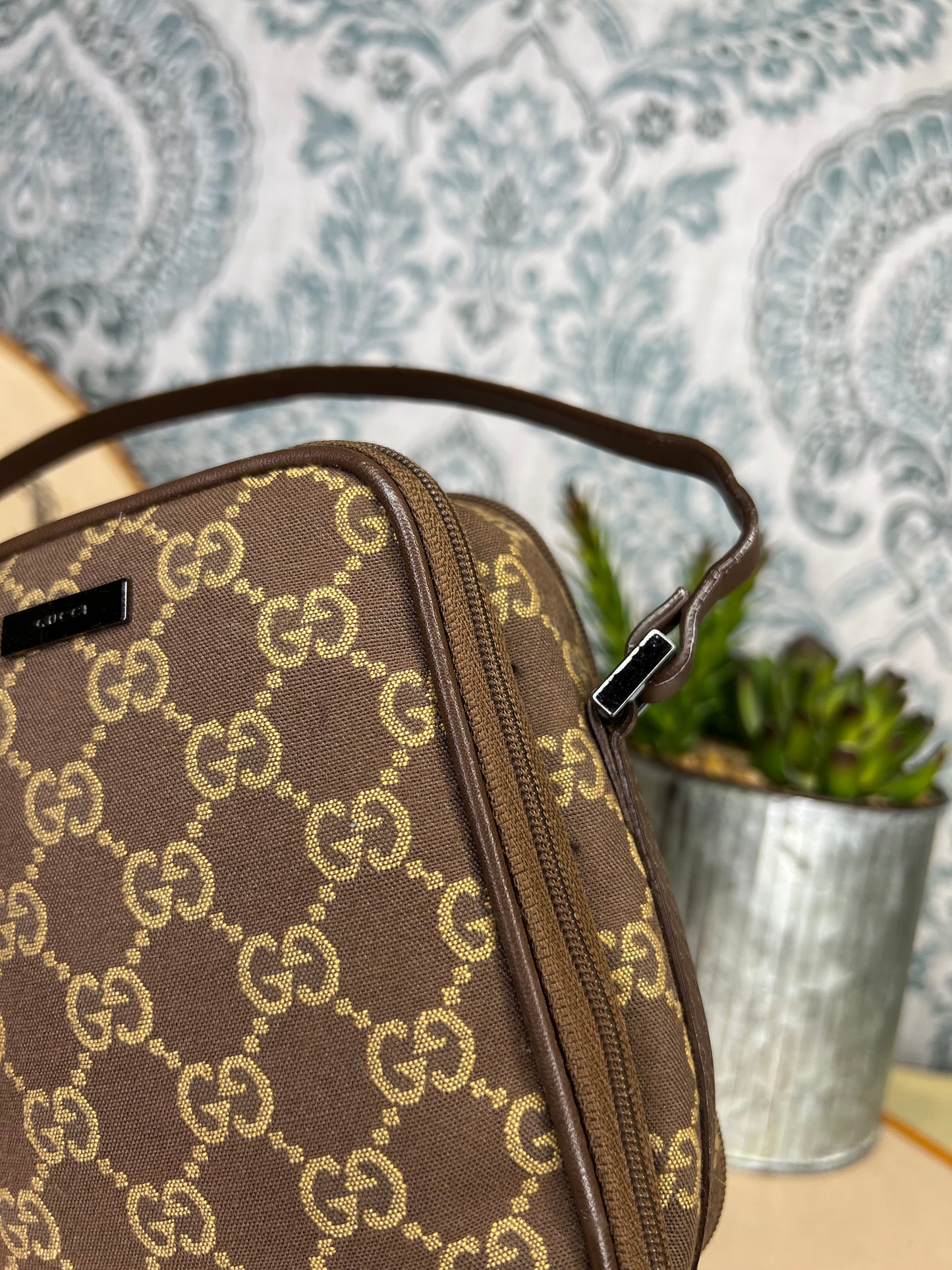 Gucci Brown Canvas Pochette