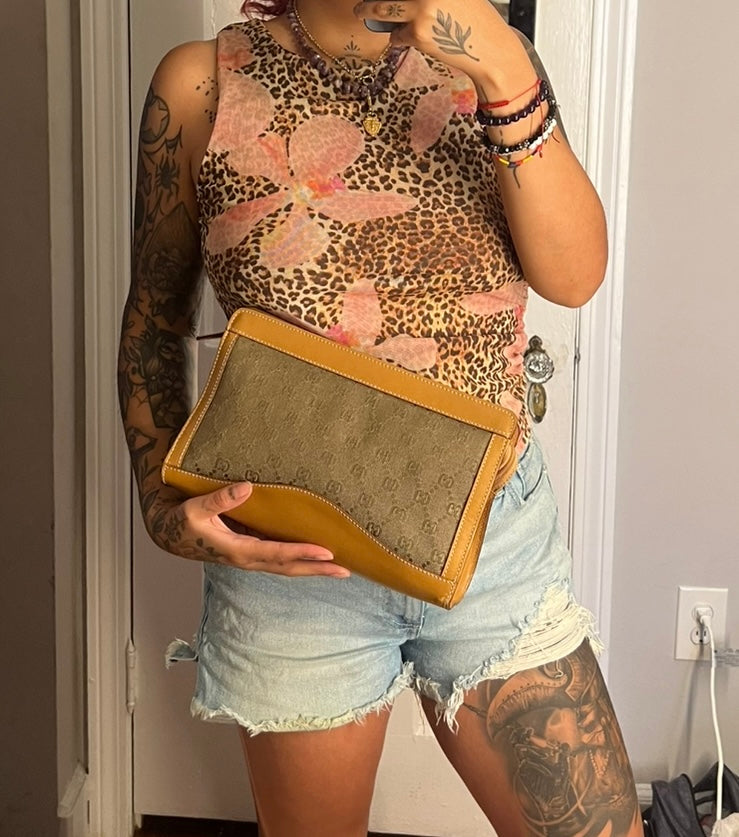 Gucci Tan Vintage Clutch