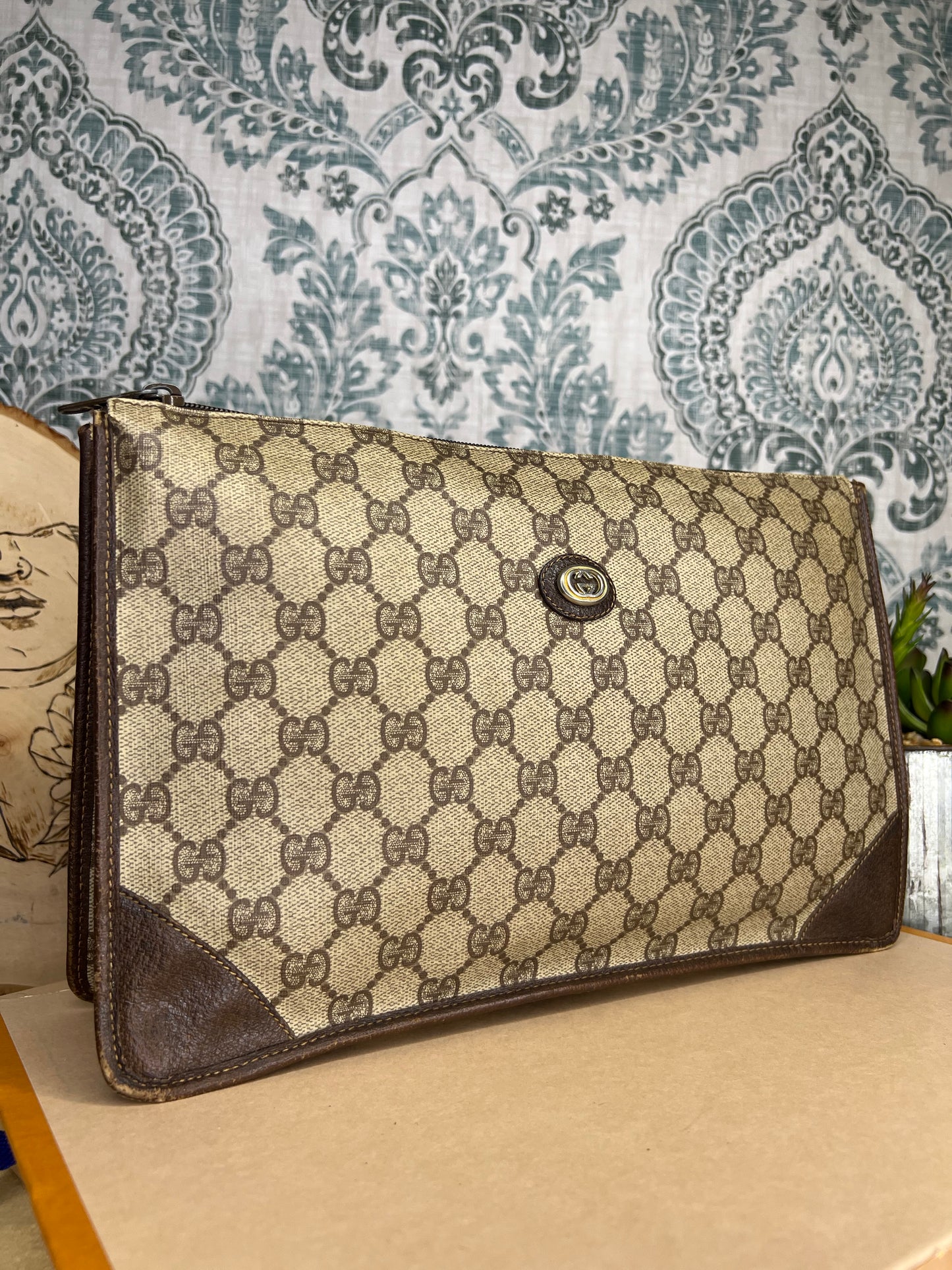 Gucci Vintage Brown Clutch