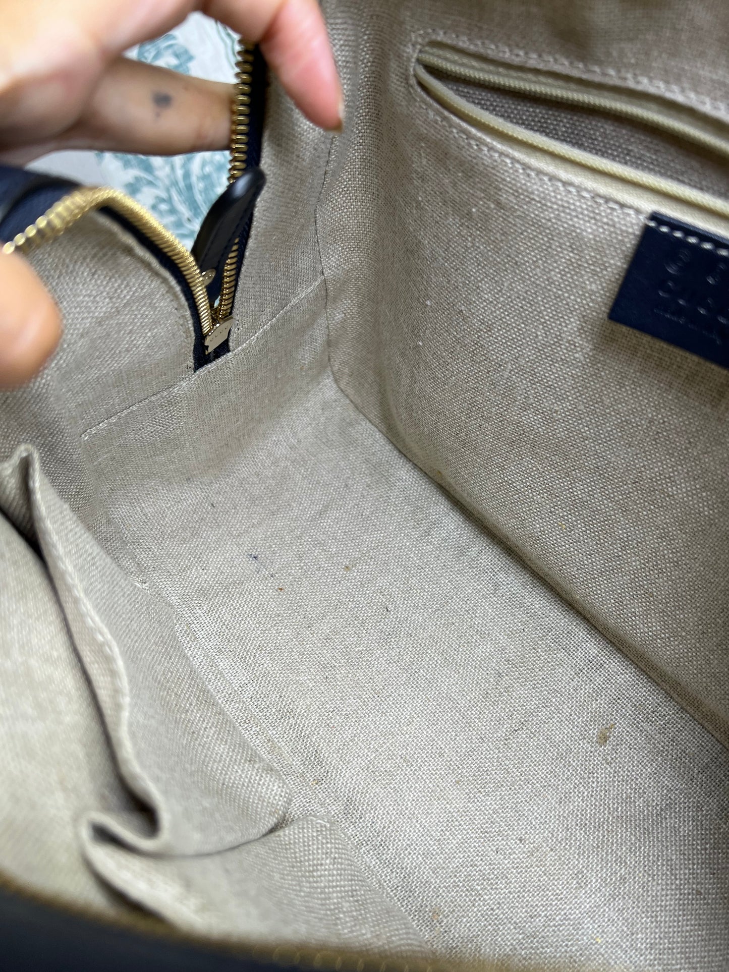 Gucci Navy Blue Microguccissima Bag