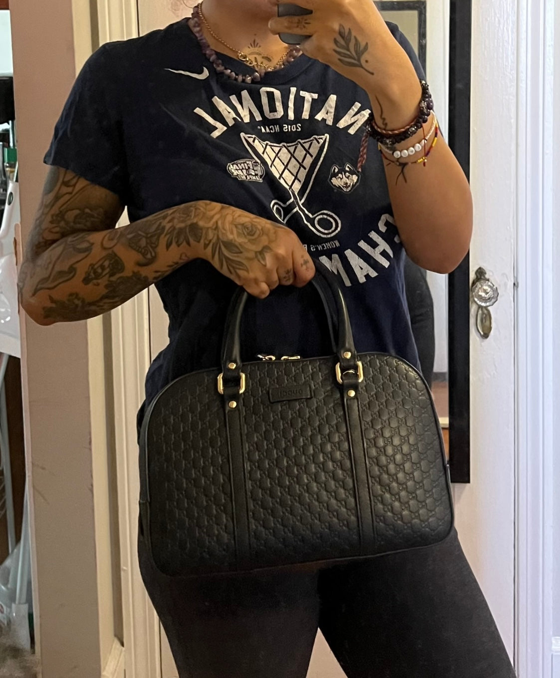 Gucci Navy Blue Microguccissima Bag