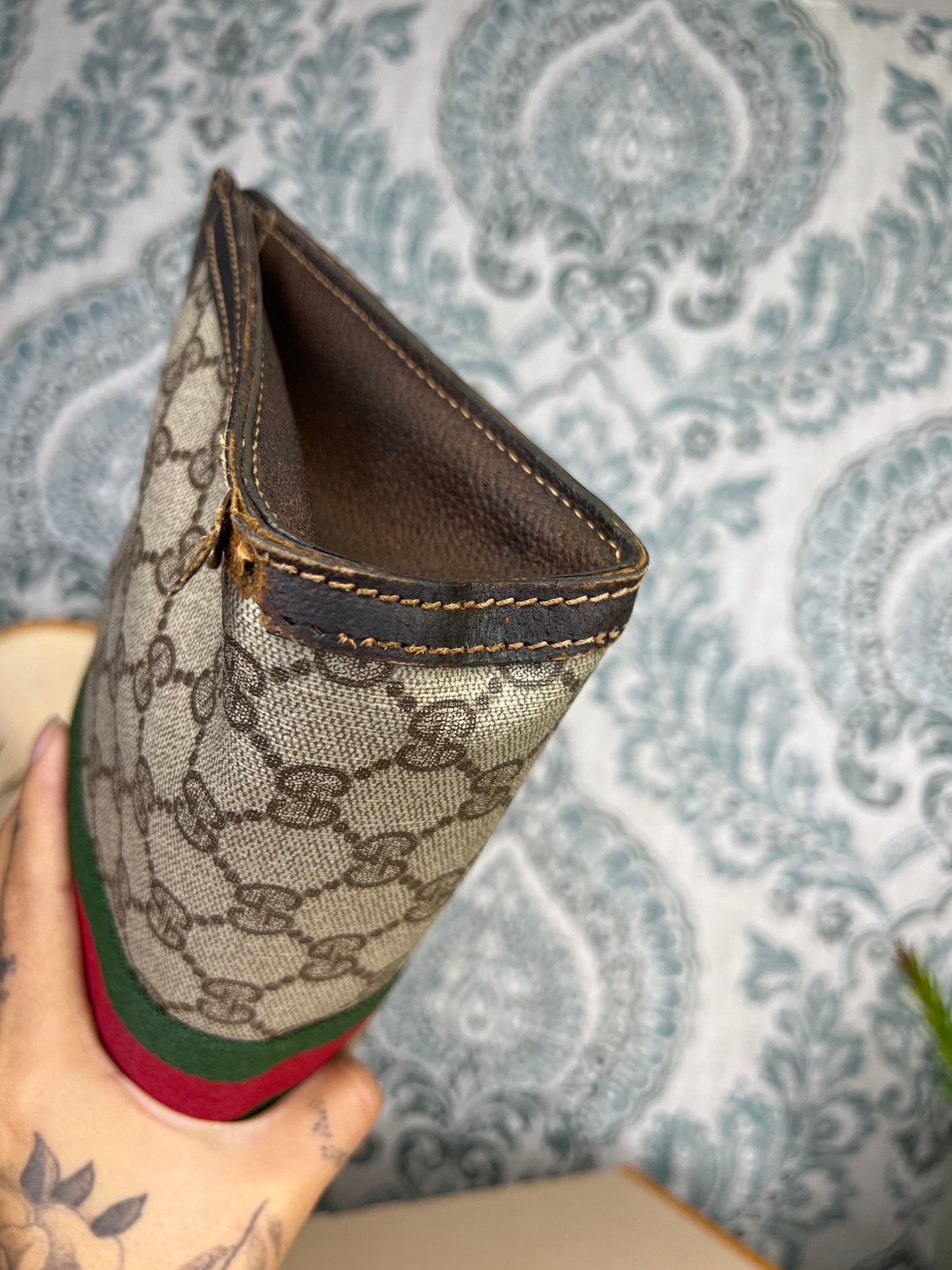 Gucci Supreme Brown Sherry Line Clutch #2