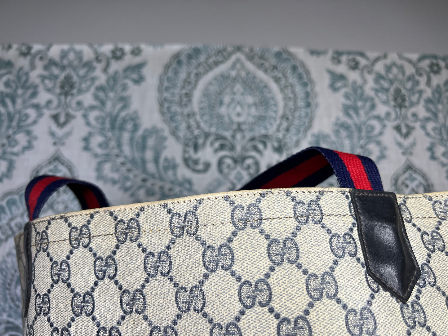 Navy Gucci Supreme Tote