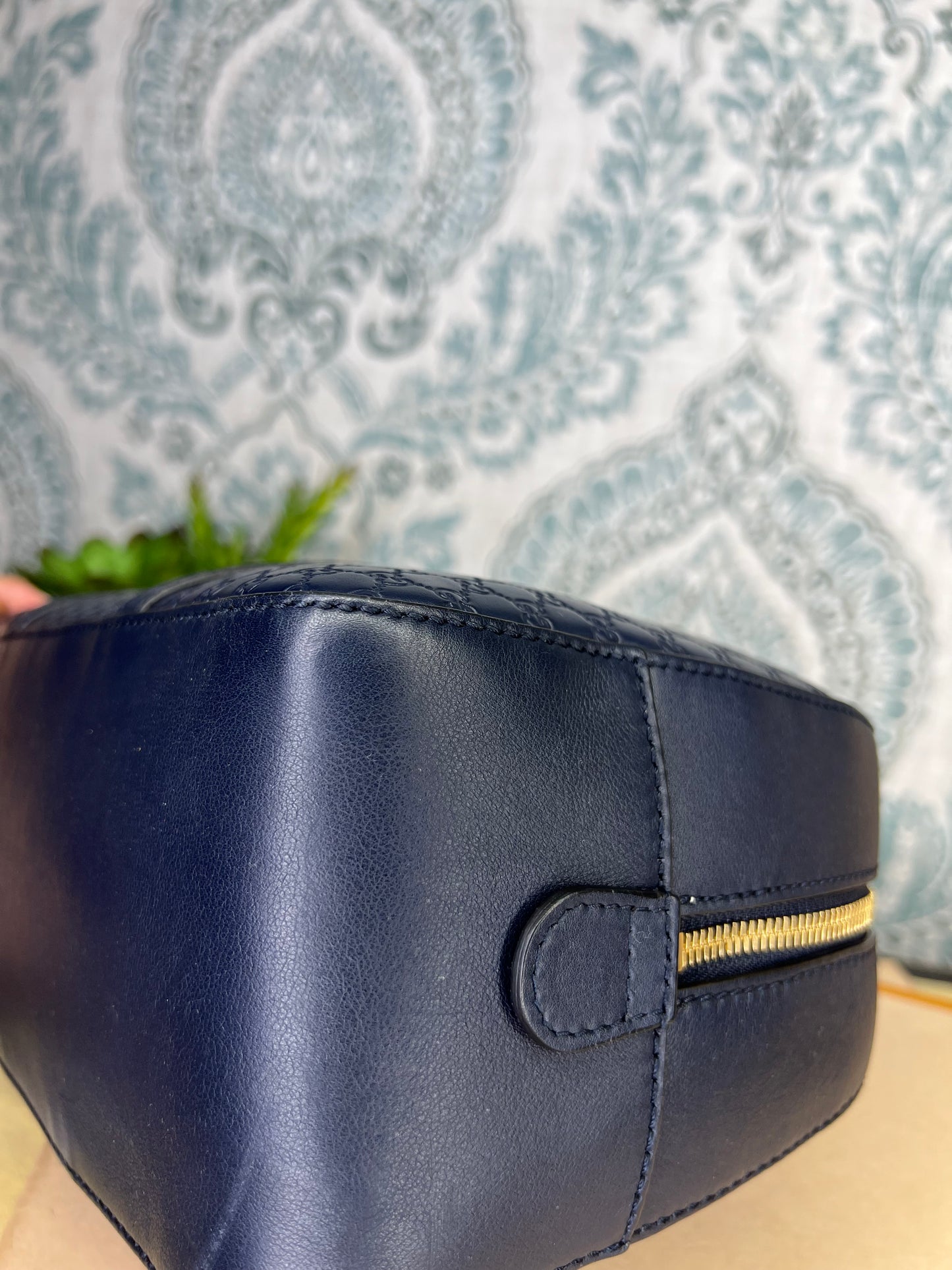 Gucci Navy Blue Microguccissima Bag