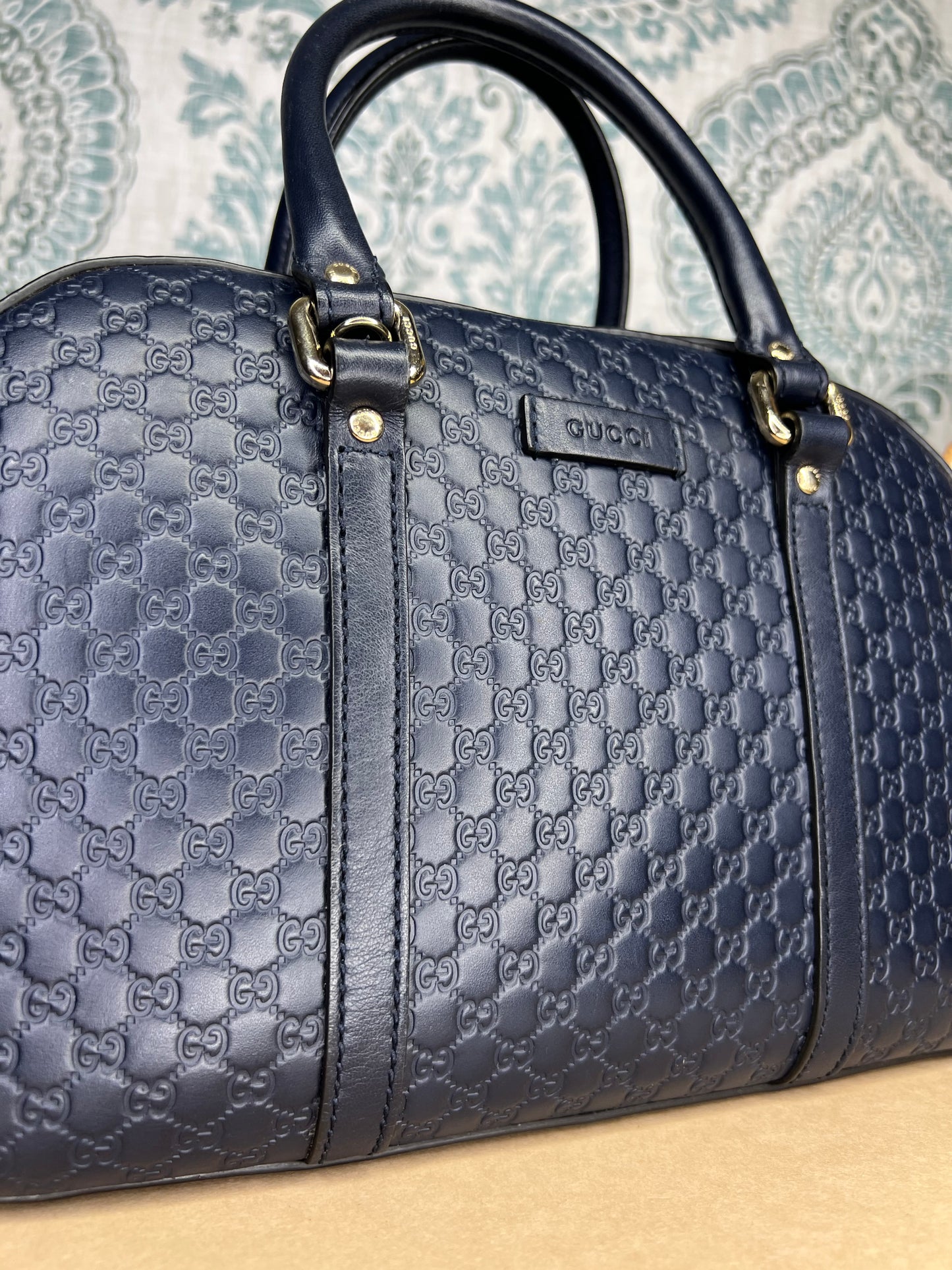 Gucci Navy Blue Microguccissima Bag