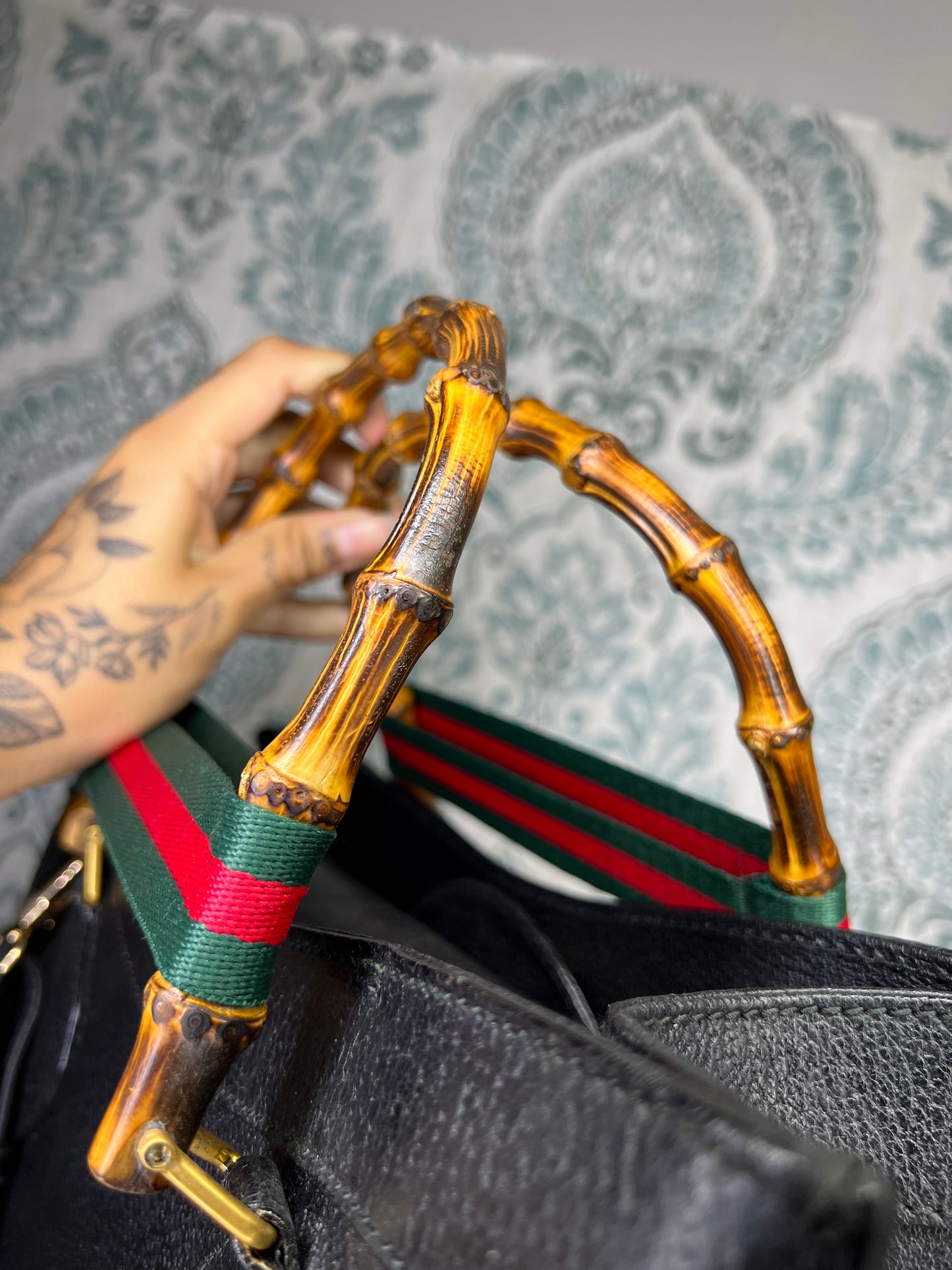 Gucci Vintage Black Diana Tote