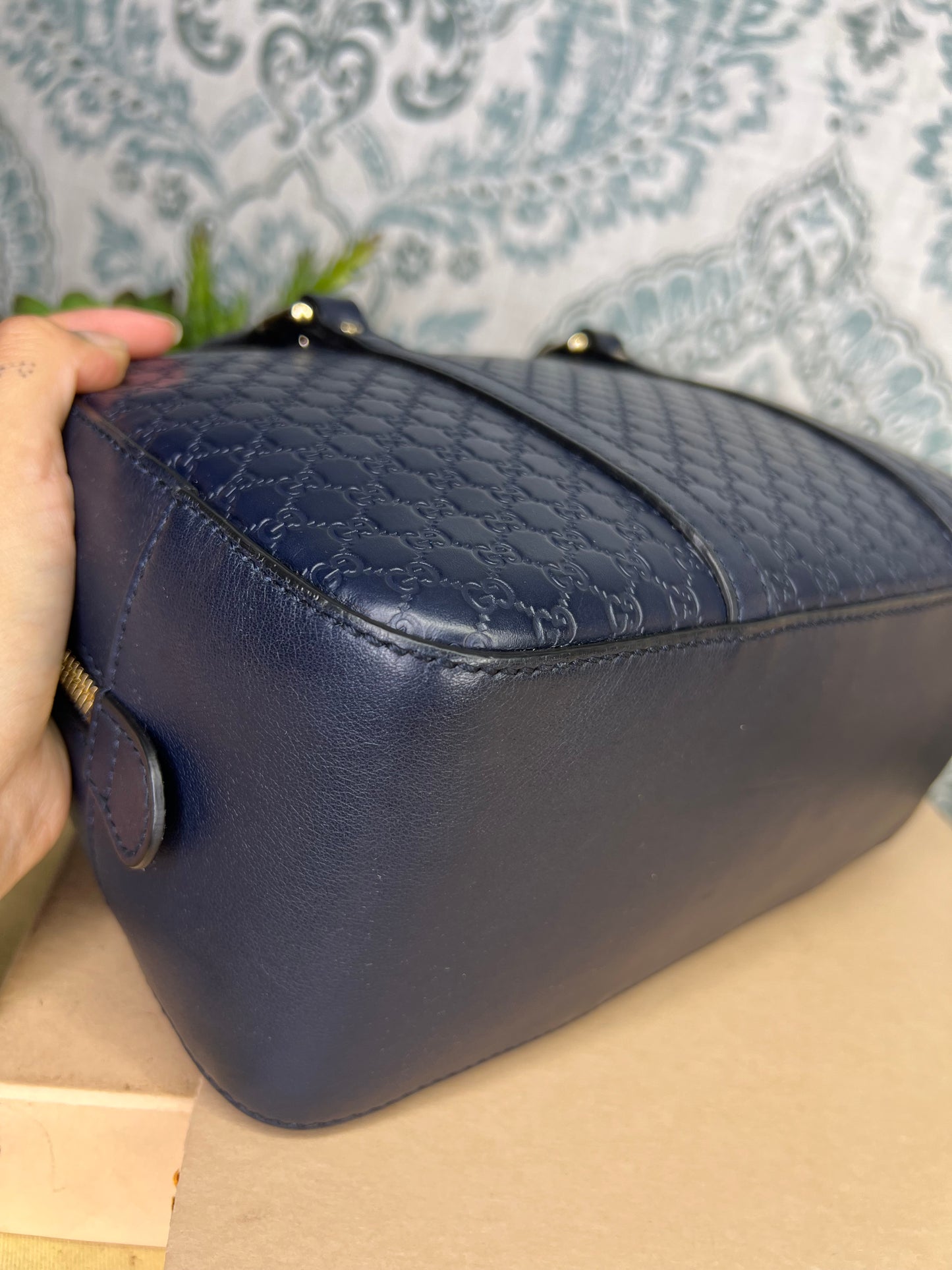 Gucci Navy Blue Microguccissima Bag