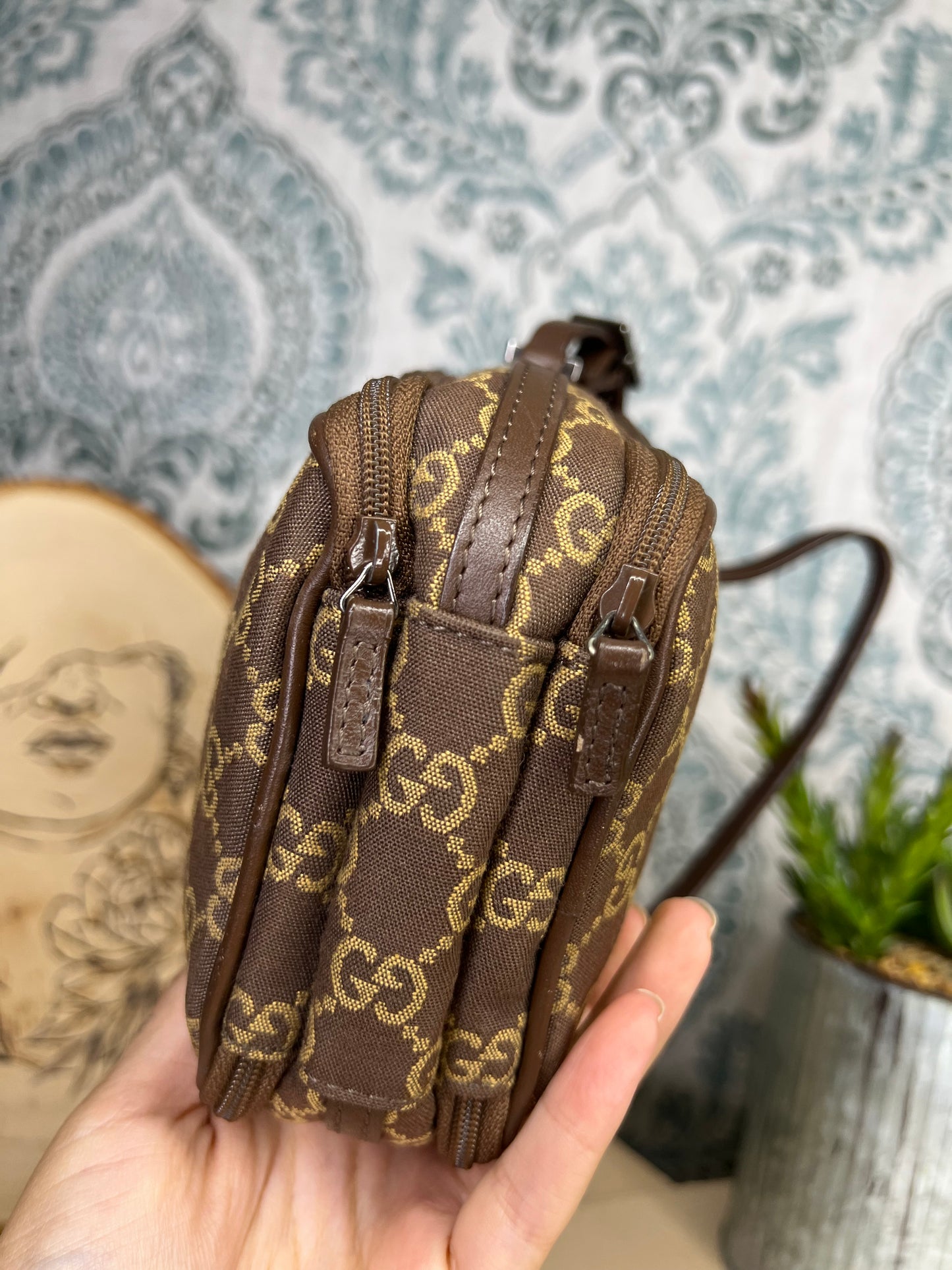Gucci Brown Canvas Pochette