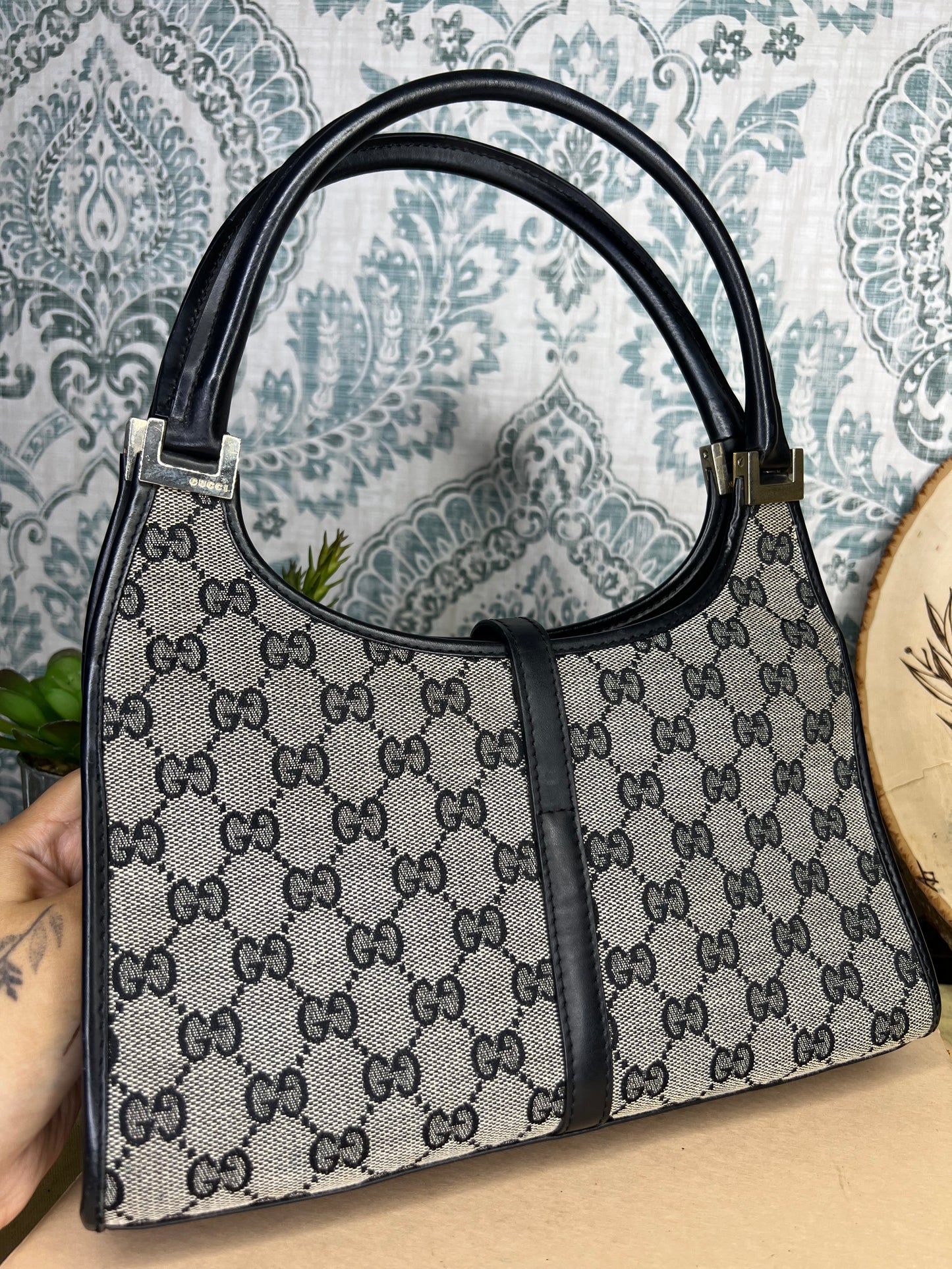 Gucci Jackie Navy Blue Handbag