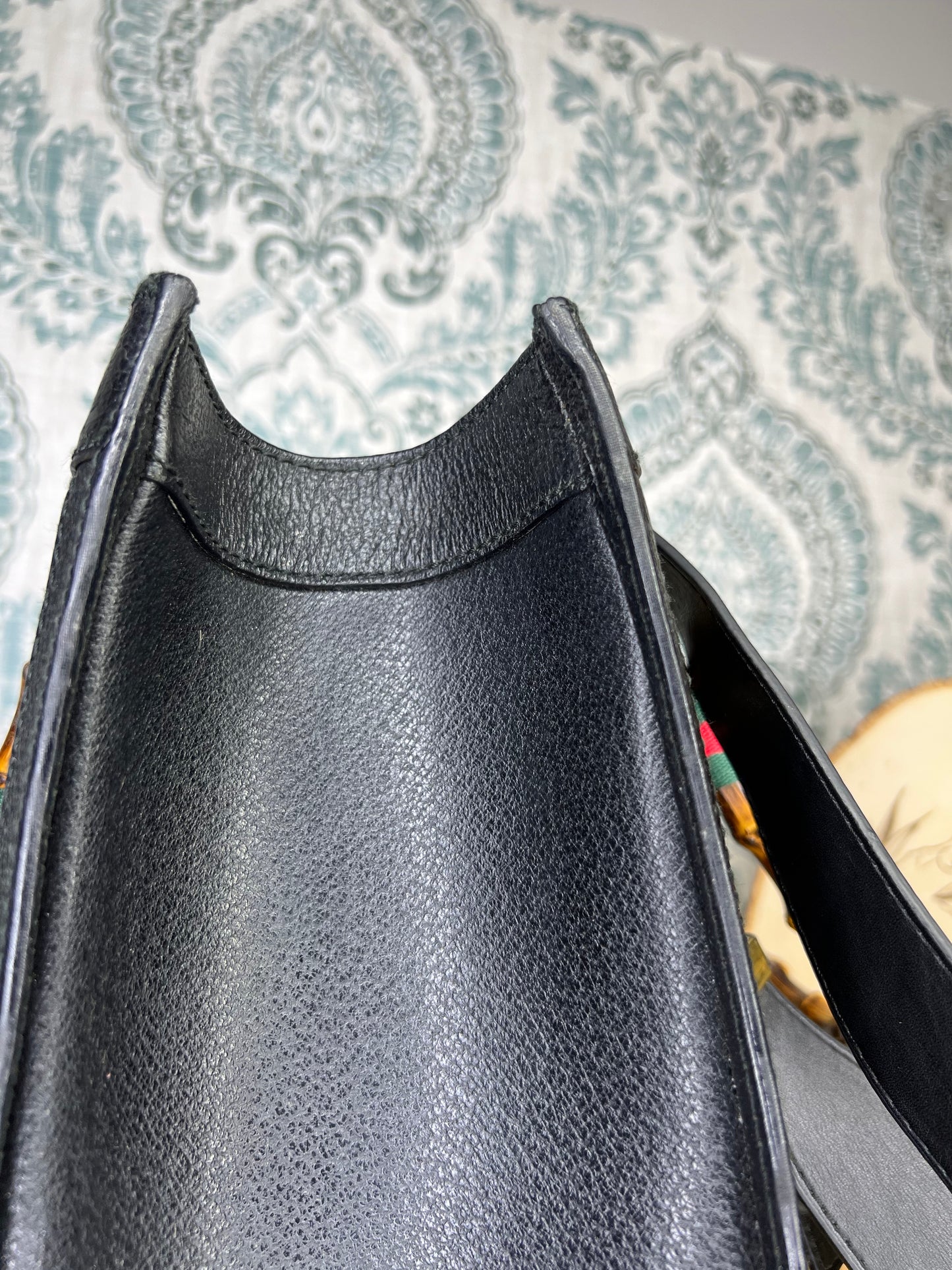 Gucci Vintage Black Diana Tote