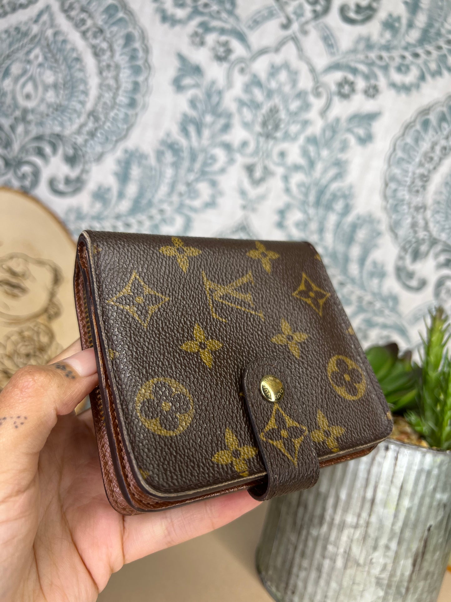 Monogram Compact Zip Wallet