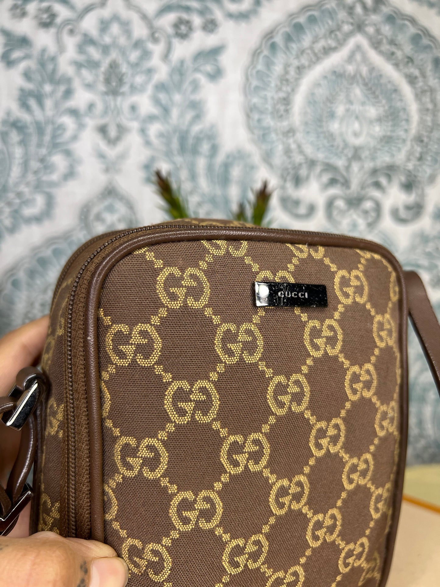 Gucci Brown Canvas Pochette