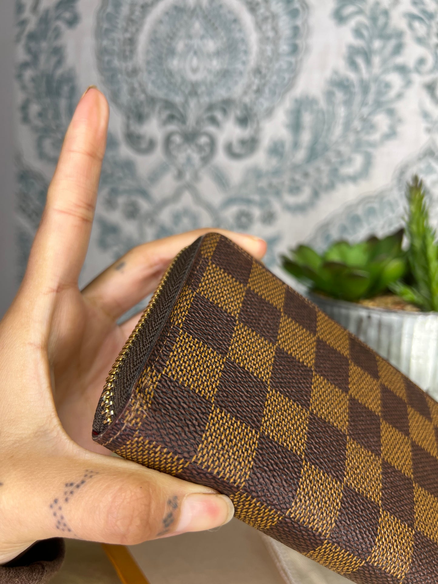 Louis Vuitton Clemence Damier Ebene Wallet