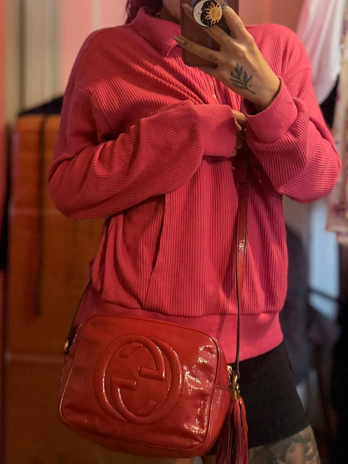 Gucci Red Soho Disco Patent Leather Crossbody