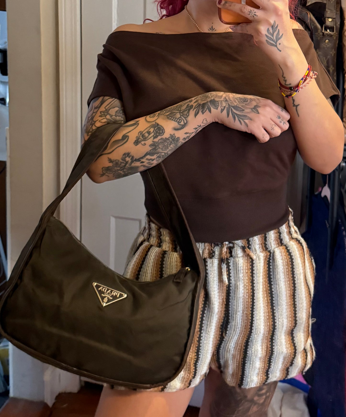 Prada Nylon Tessuto Hobo Shoulder Bag
