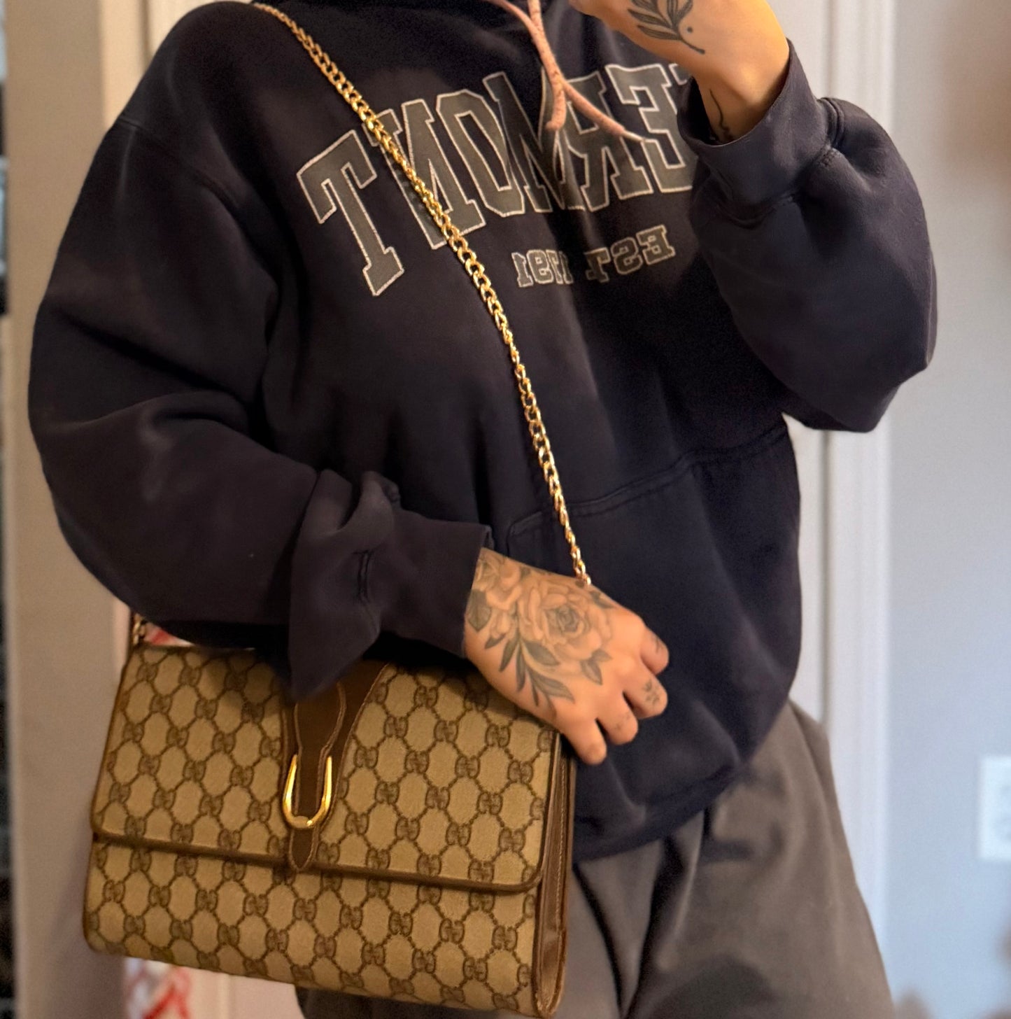 Gucci Supreme Vintage 2way Purse/Clutch