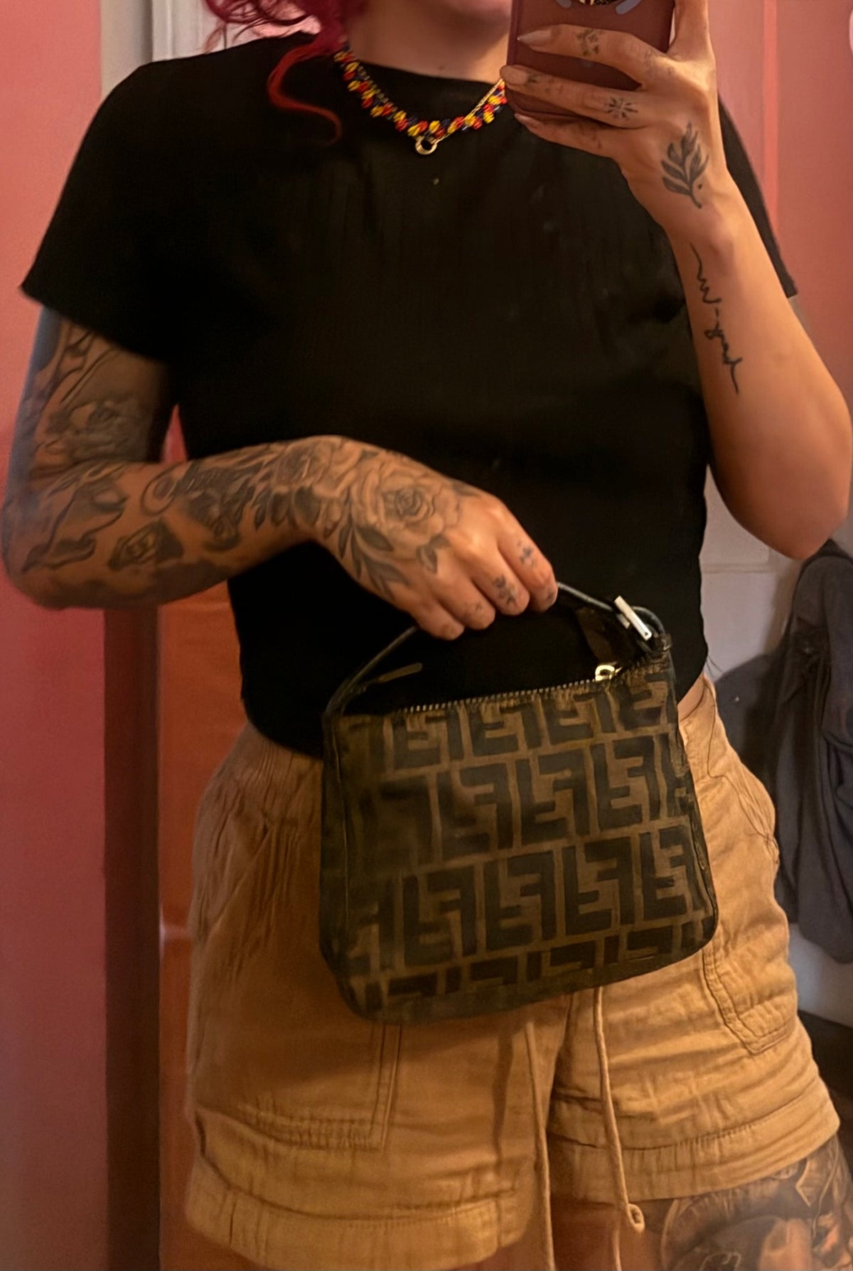 Fendi Tobacco Zucca Mini Pochette