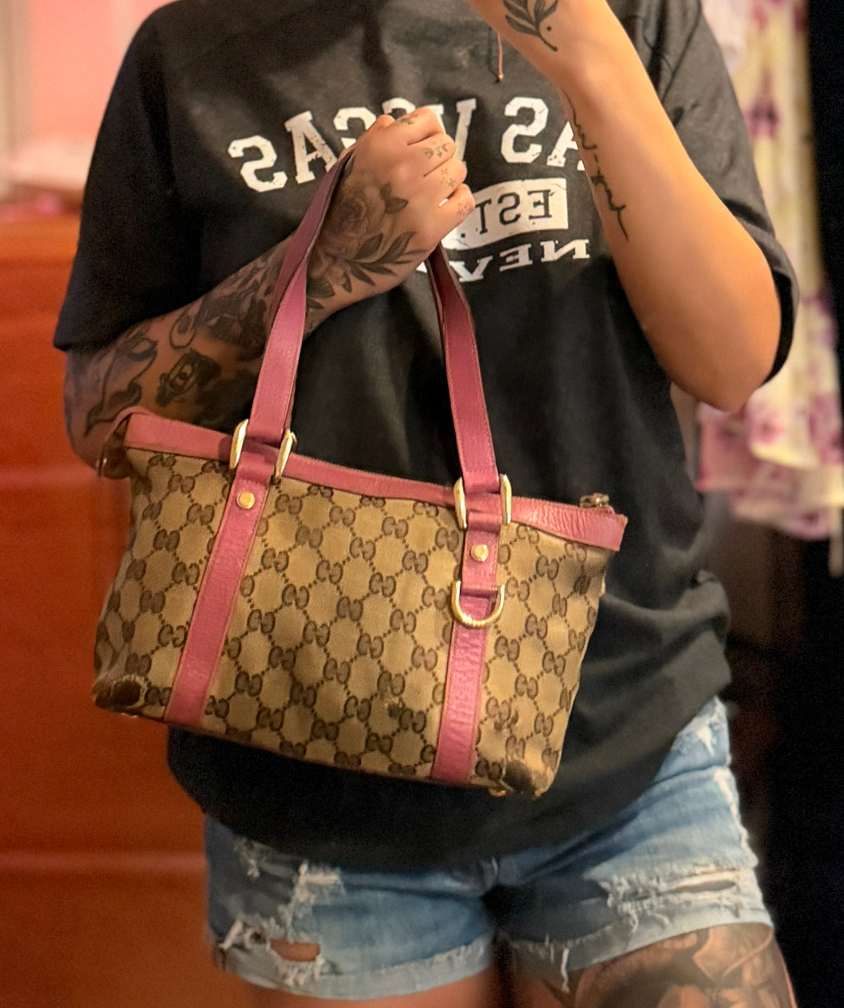 Gucci Small Abbey Pink Tote