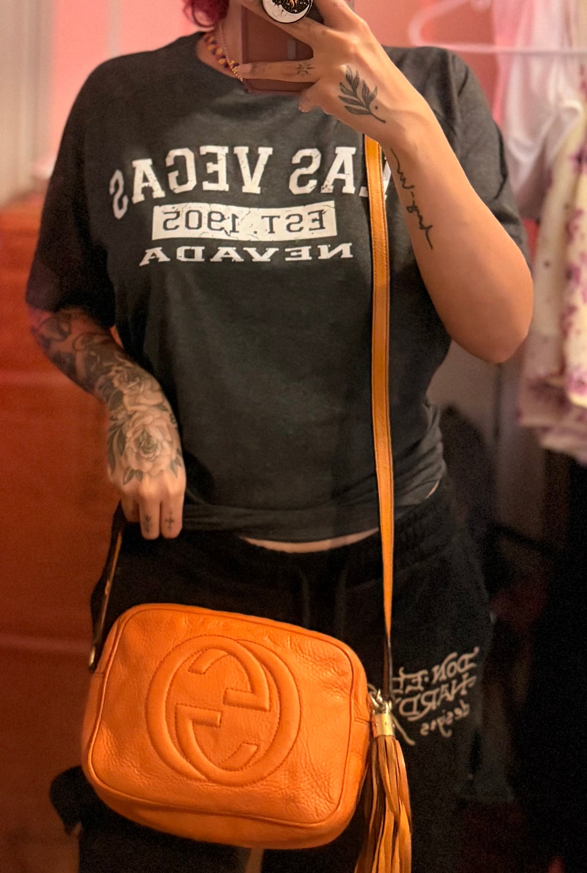 Gucci Orange Soho Disco Leather Crossbody