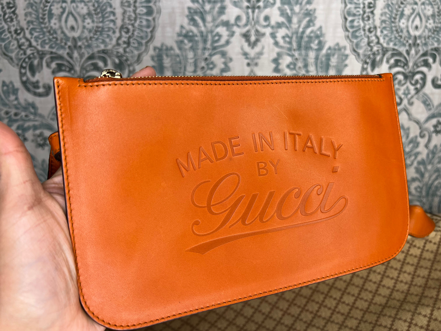 Gucci Diamante Orange Medium Tote with Pouch