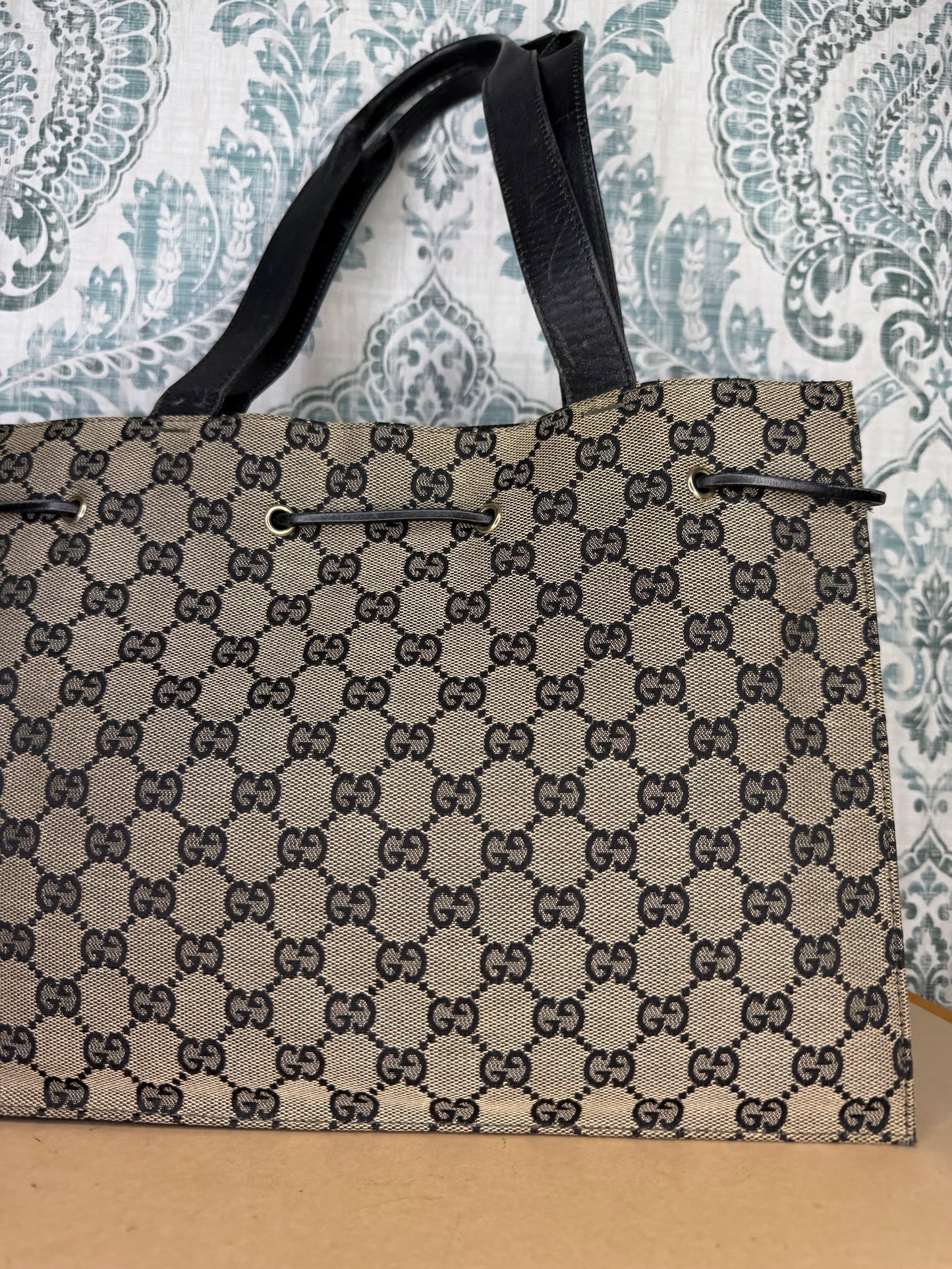 Gucci Black Canvas GG Small Tote