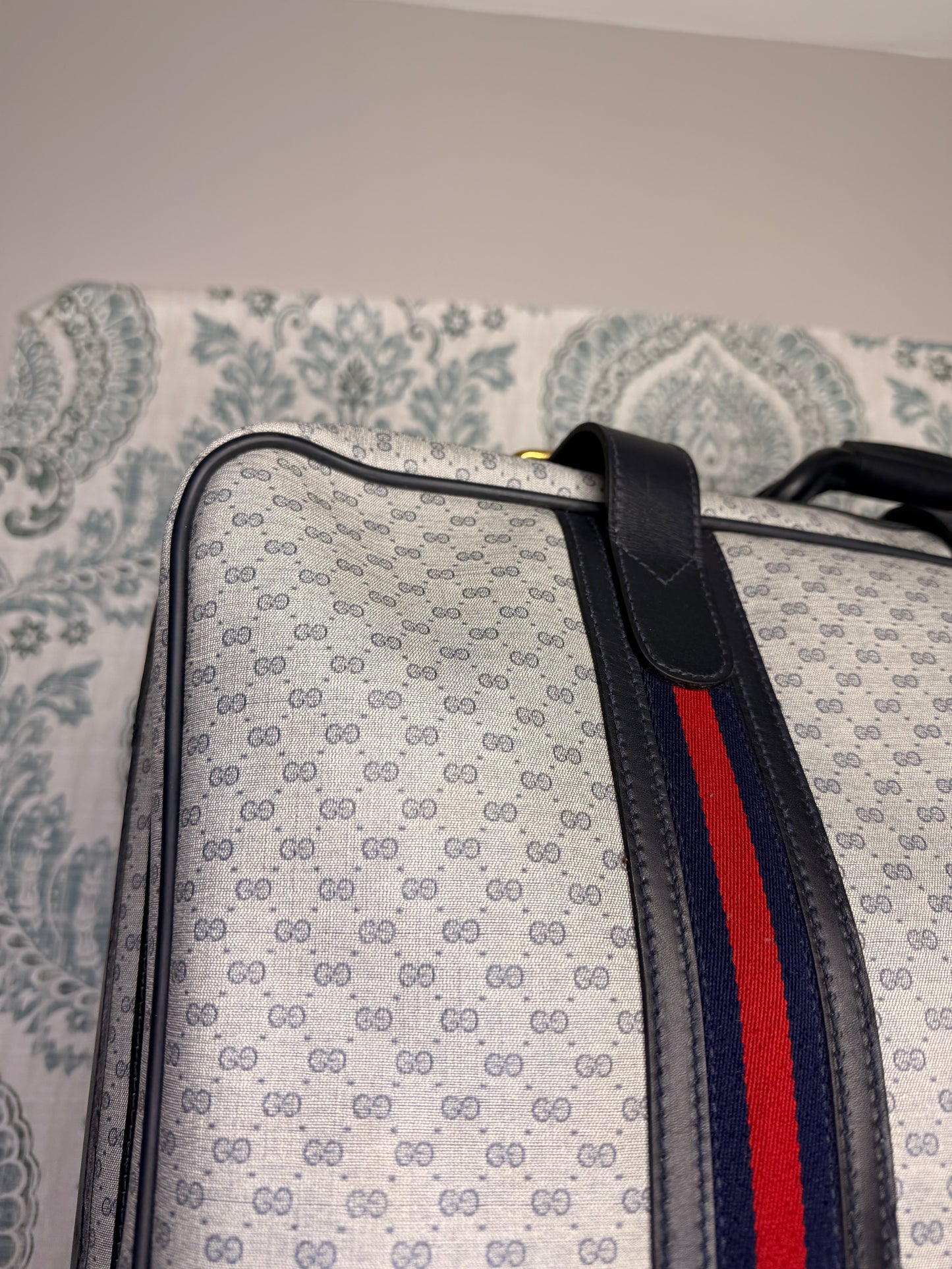 Gucci Navy Sherry Line Soft Suitcase