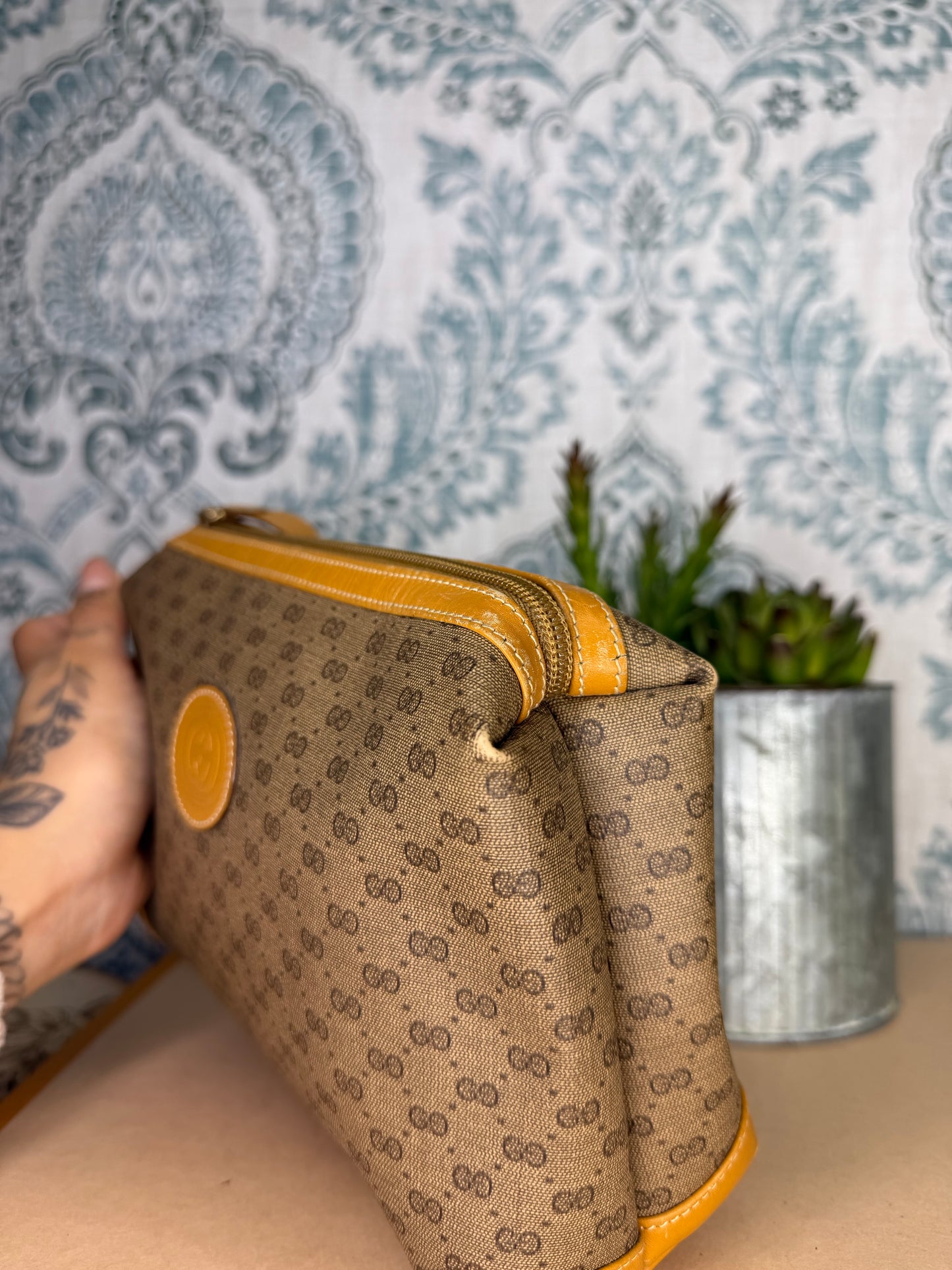 Gucci Micro GG Tan Clutch