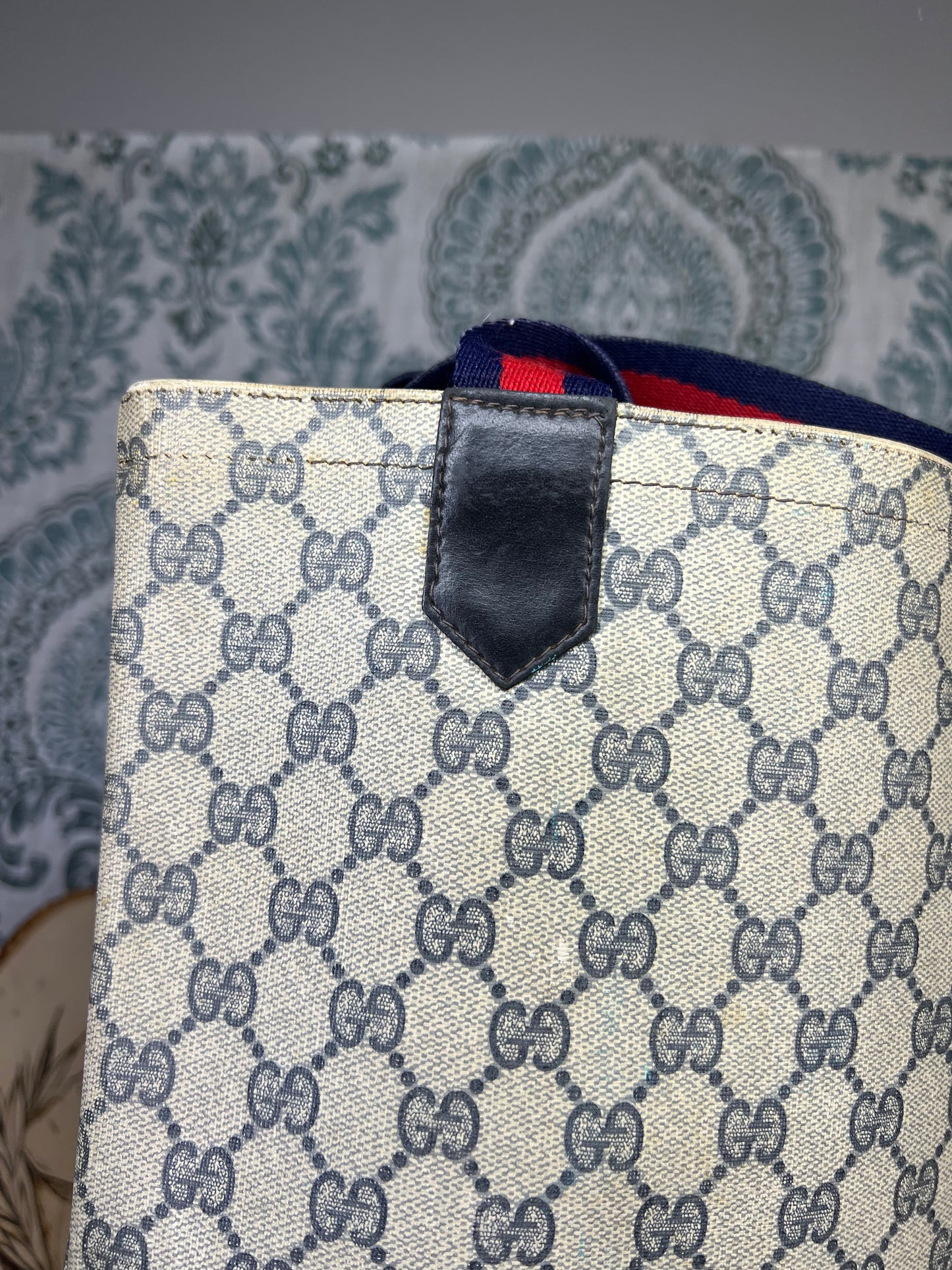Navy Gucci Supreme Tote